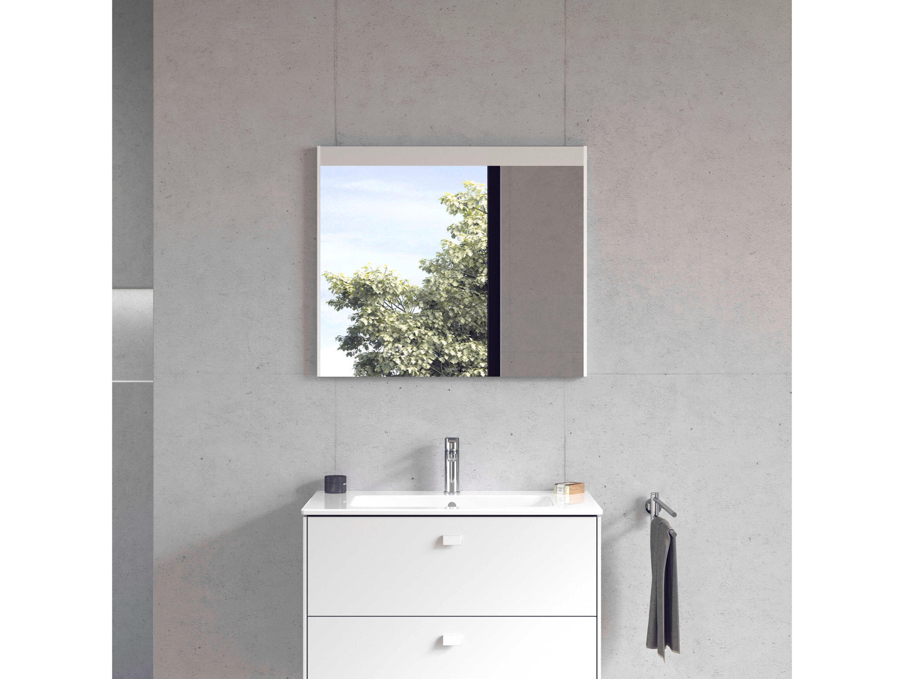 Duravit Brioso 32'' White Matt Wall Mirror - External Switch