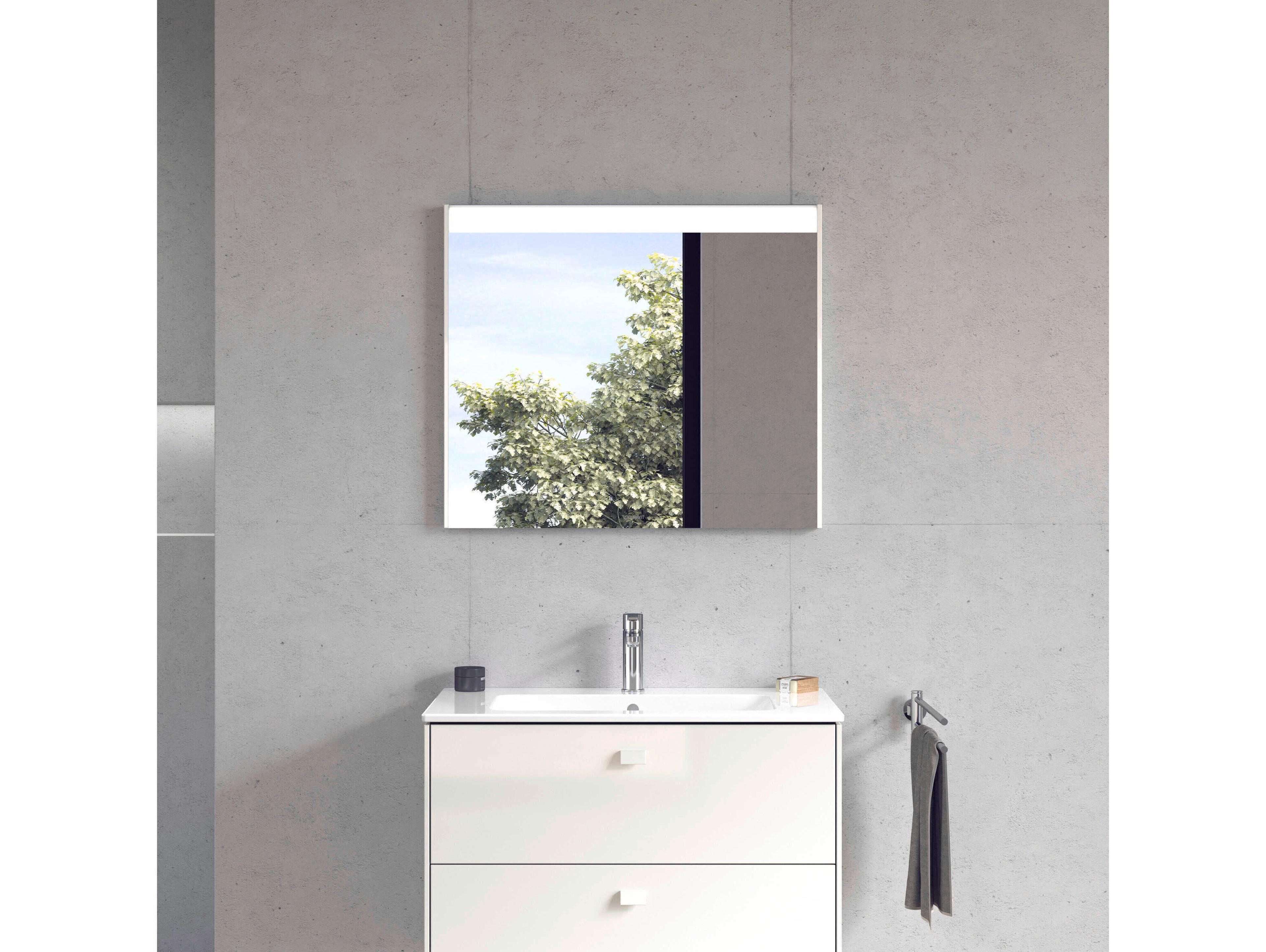 Duravit Brioso 32'' White High Gloss Wall Mirror - External Switch