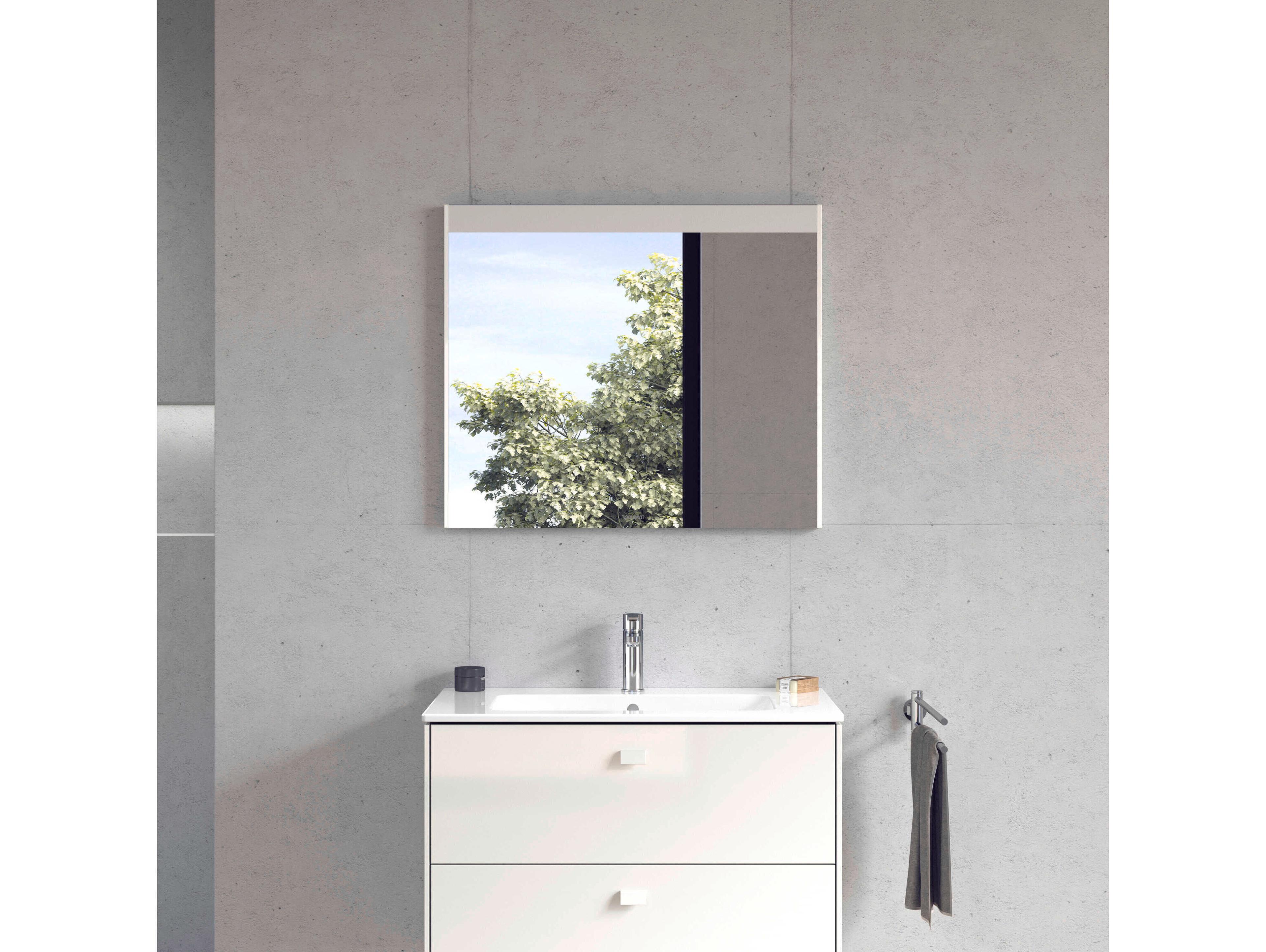 Duravit Brioso 32'' White High Gloss Wall Mirror - External Switch
