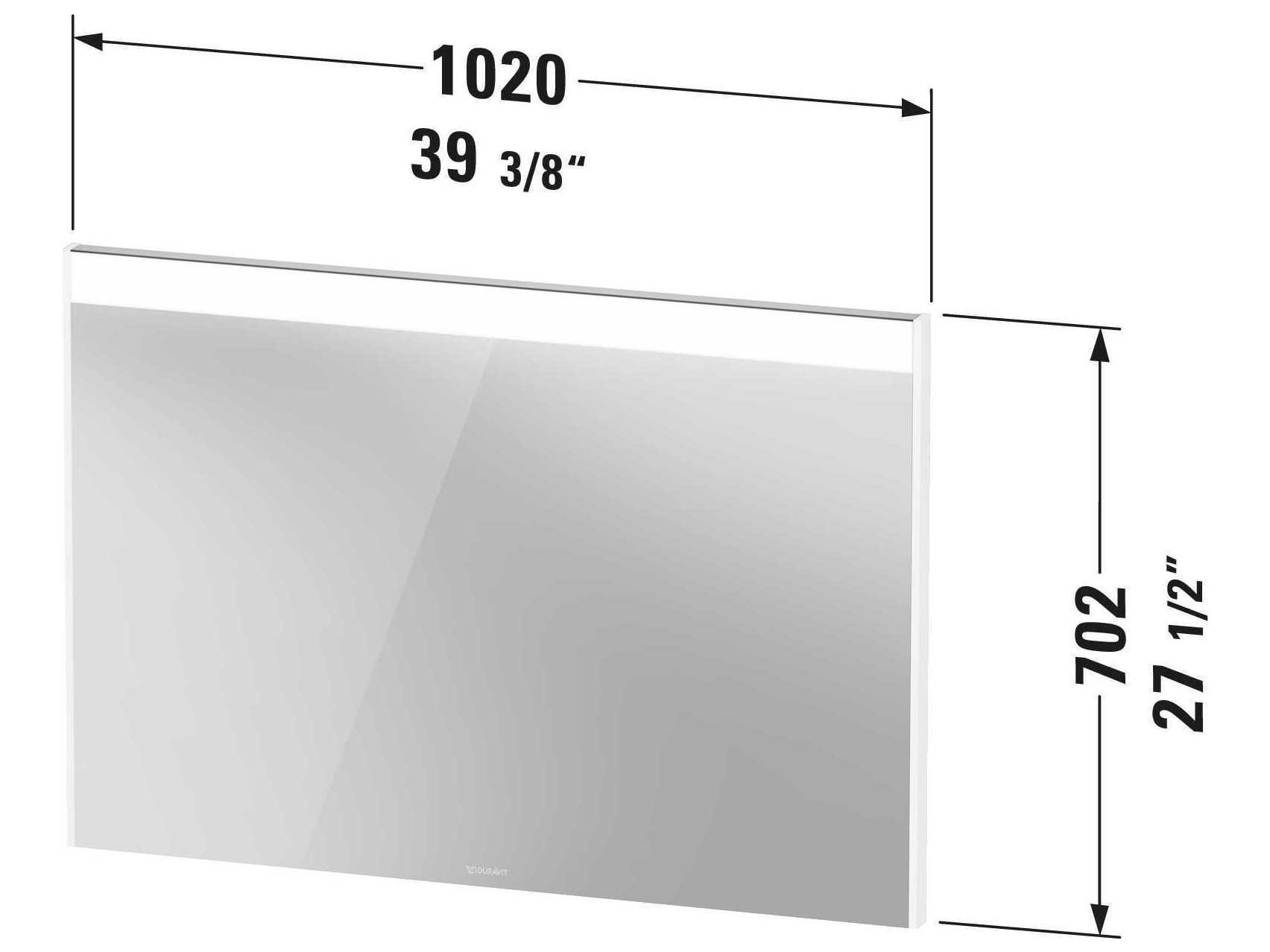 Duravit Brioso 40'' White High Gloss Wall Mirror