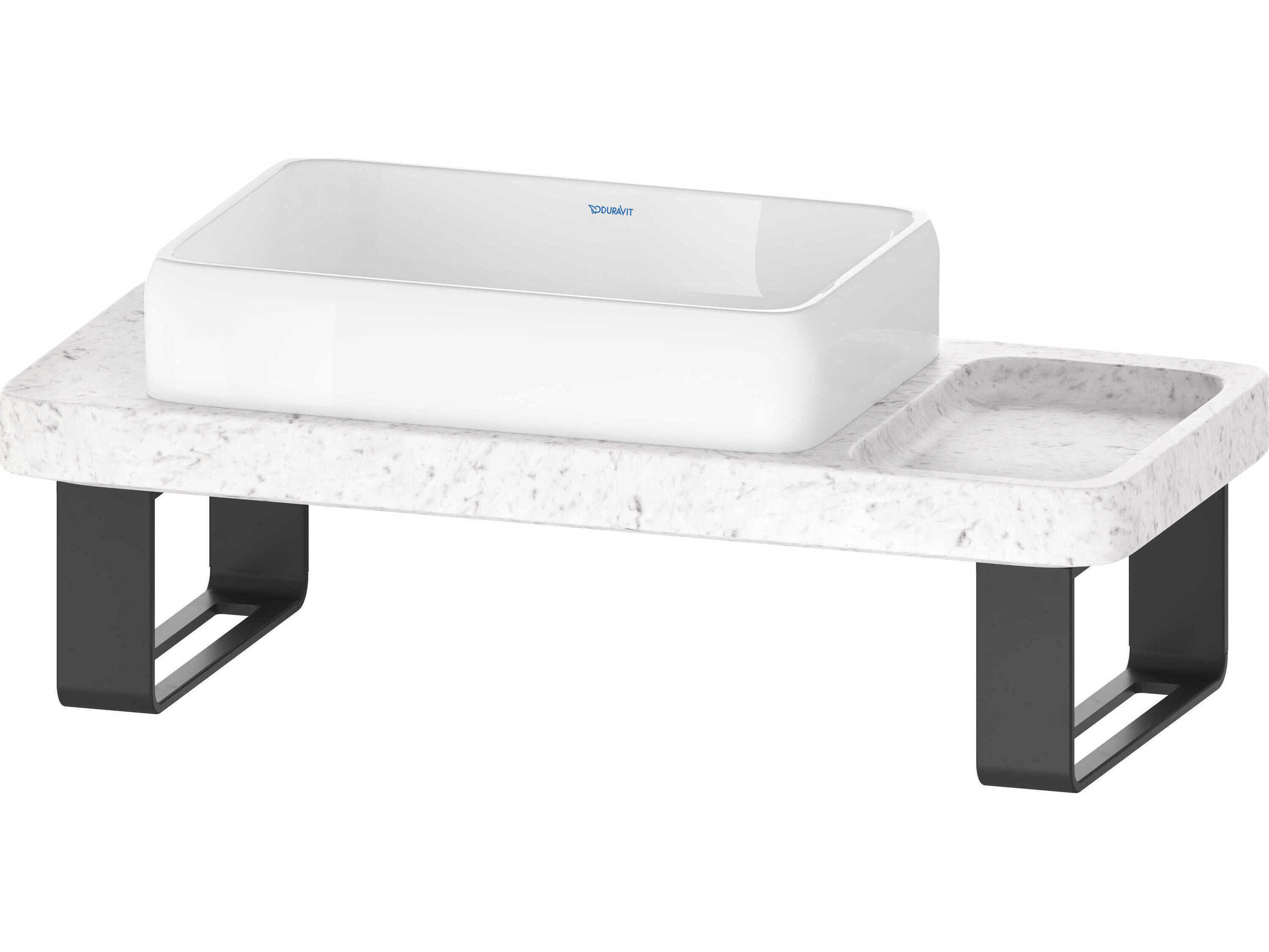 Duravit Qatego 39'' Stone Carrera Marble Console and Sink