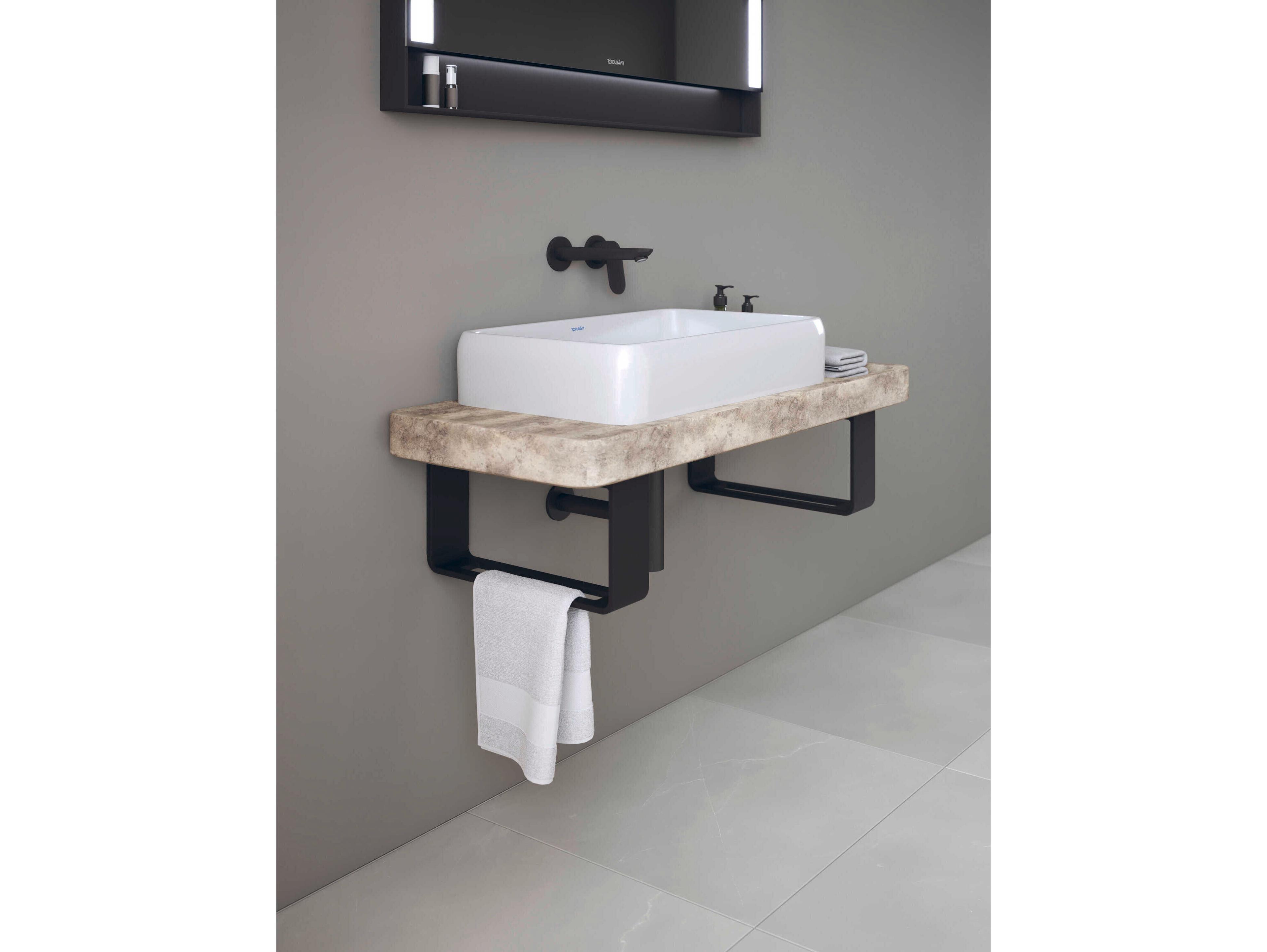 Duravit Qatego 39'' Stone Travertine Console and Sink