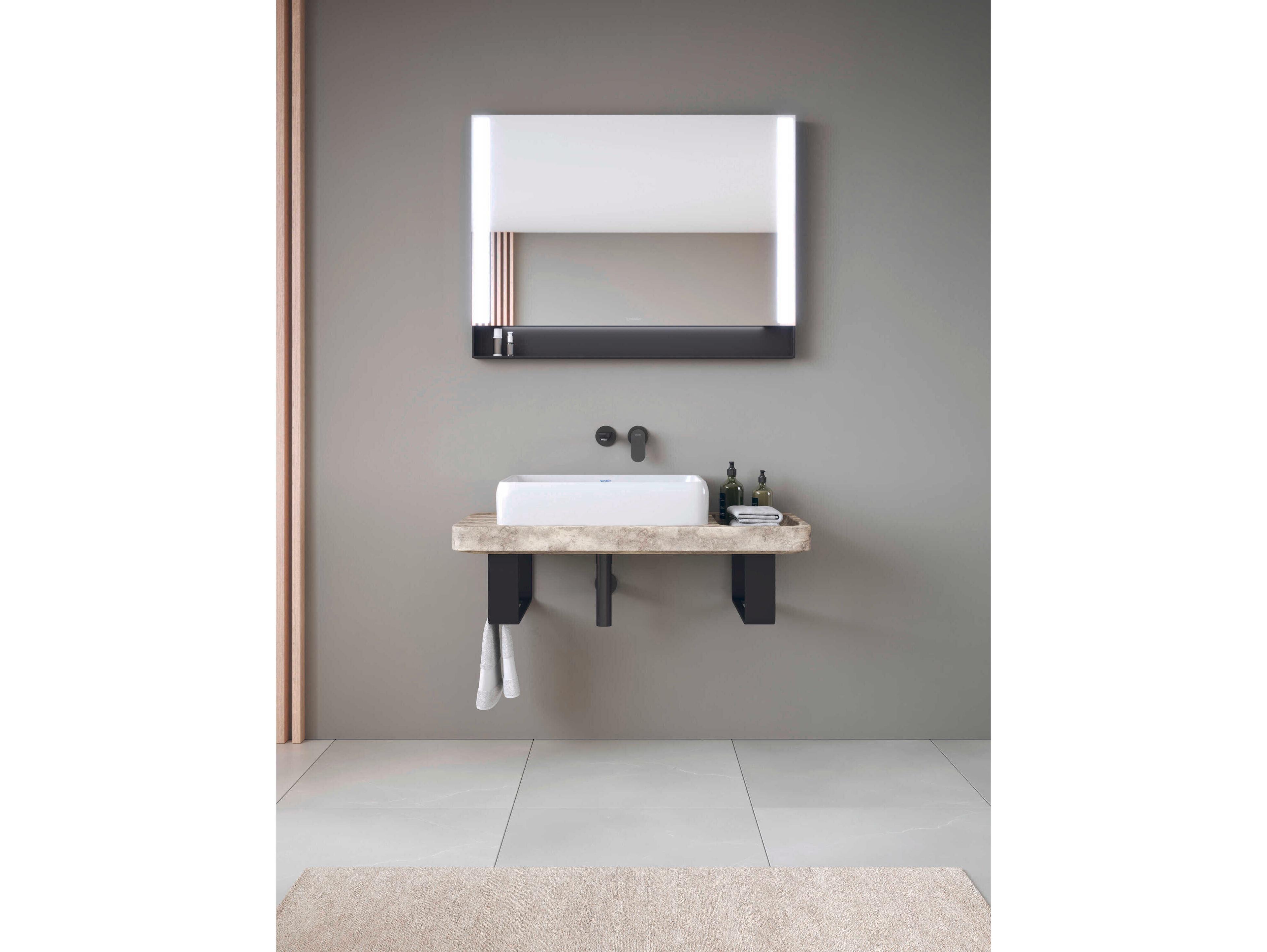 Duravit Qatego 39'' Stone Travertine Console and Sink