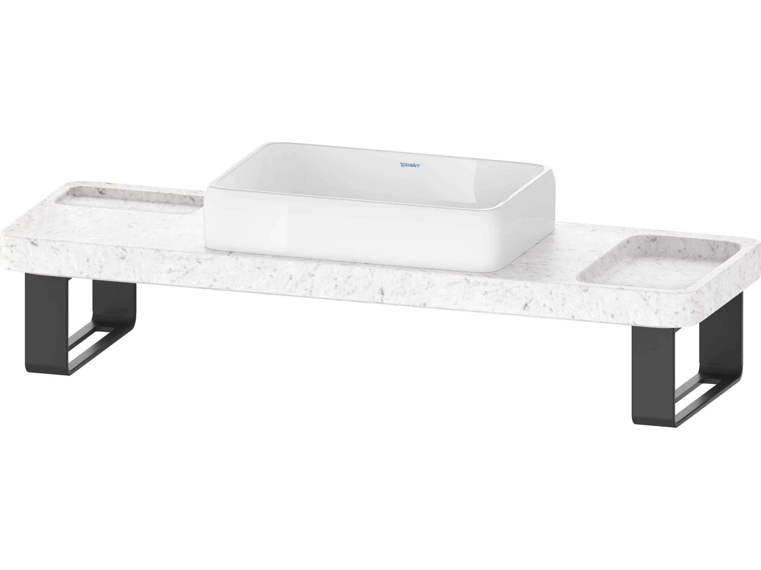 Duravit Qatego 55'' Stone Carrera Marble Console and Sink