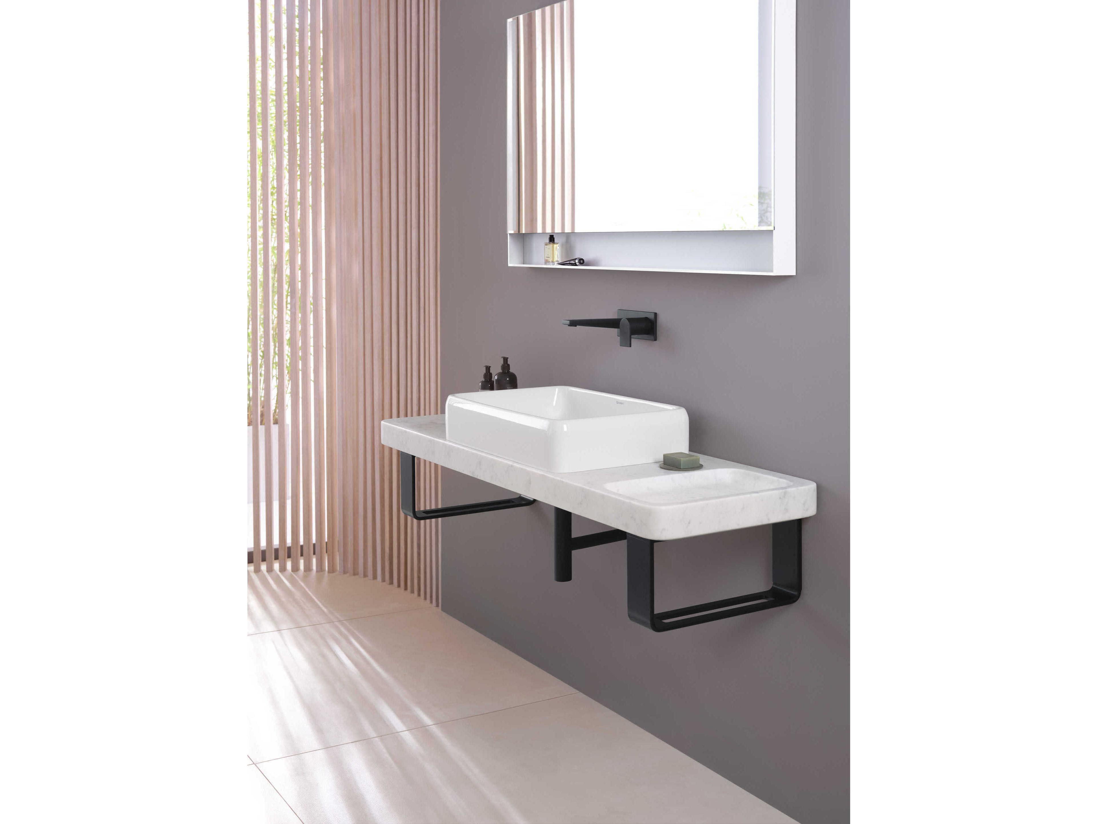Duravit Qatego 55'' Stone Carrera Marble Console and Sink