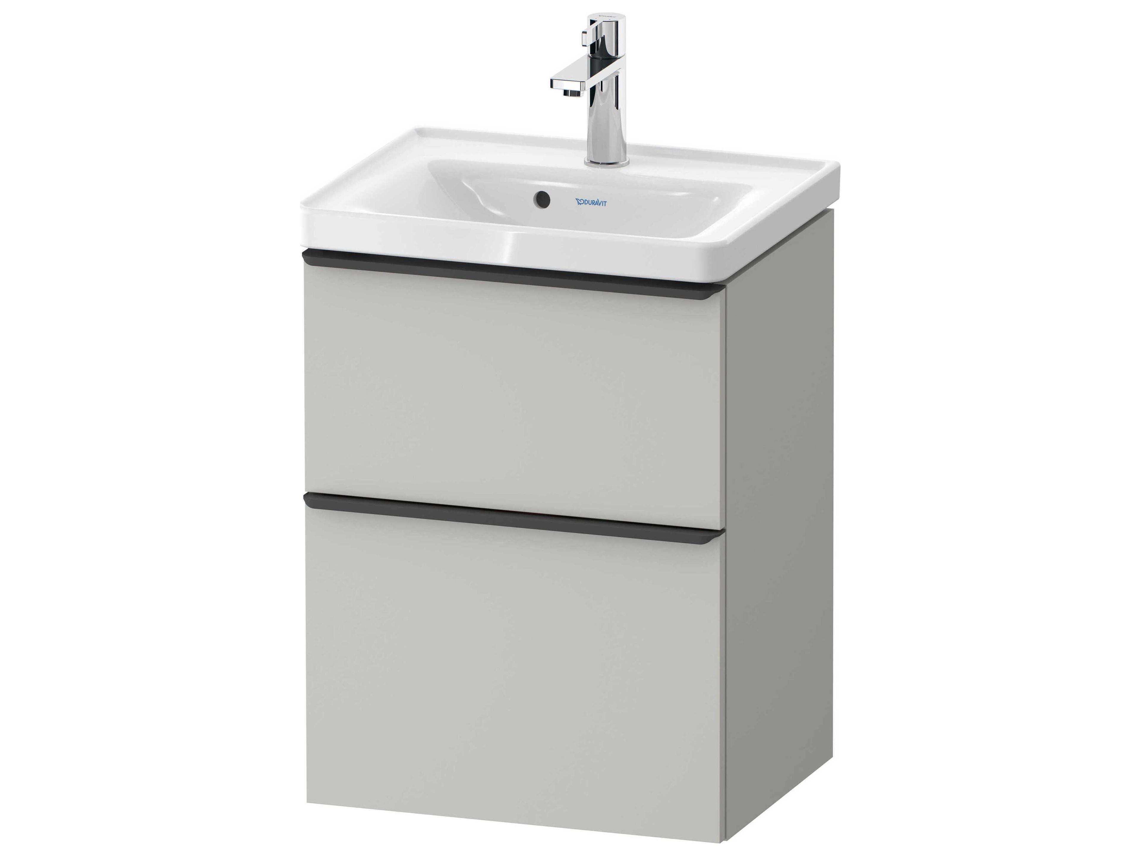 Duravit D-neo 19'' Concrete Gray Matt 2- Drawers Wall Mount Vanity