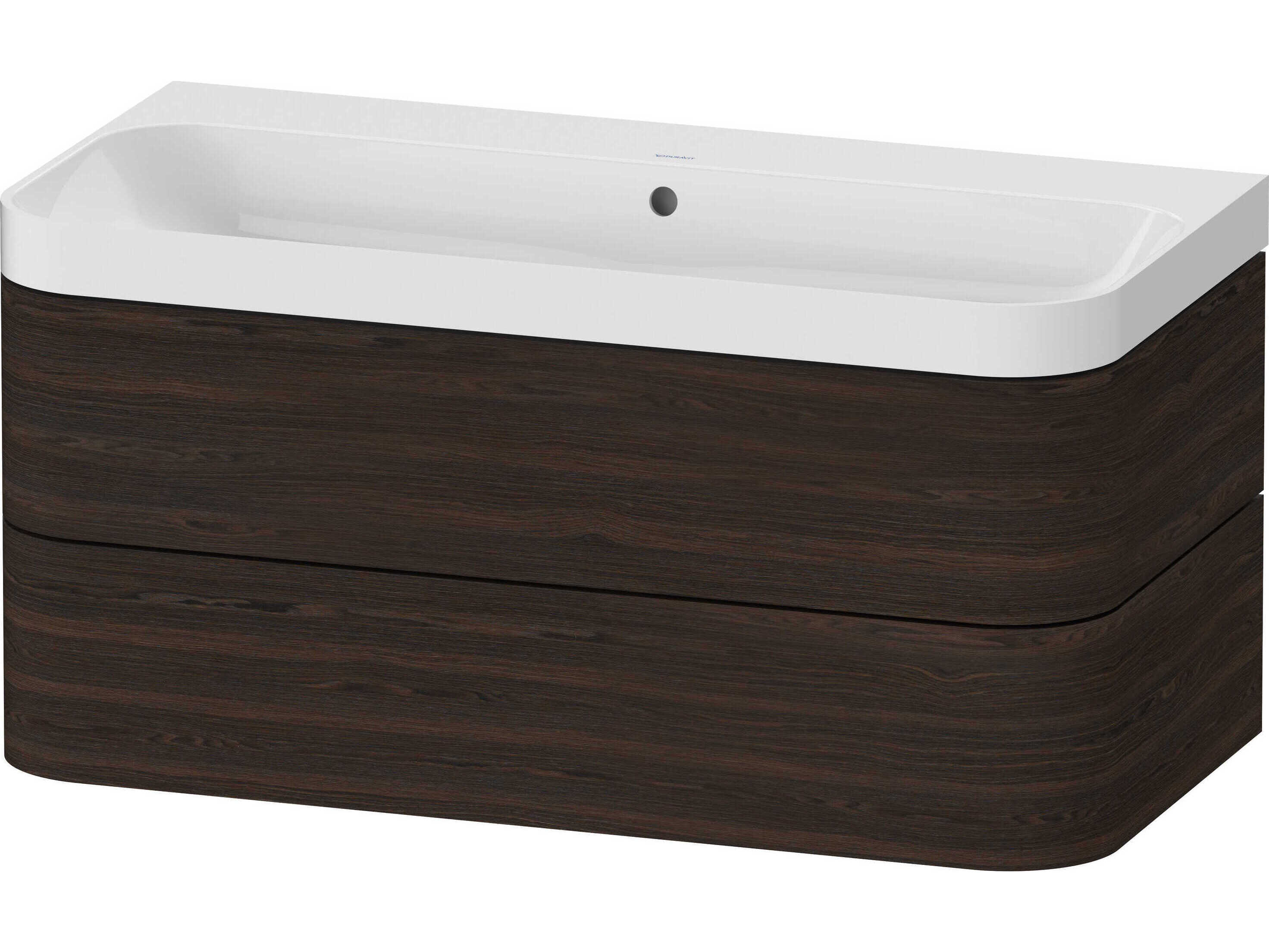 Duravit Happy D.2 38'' Walnut (brushed) Matt Wall-Mounted Set of Sink and Vanity