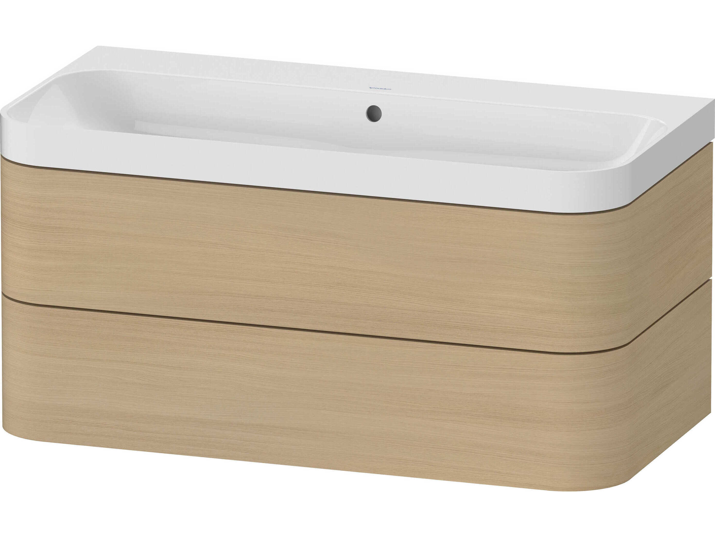 Duravit Happy D.2 38'' Mediterranean Oak Matt Wall-Mounted Set of Sink and Vanity