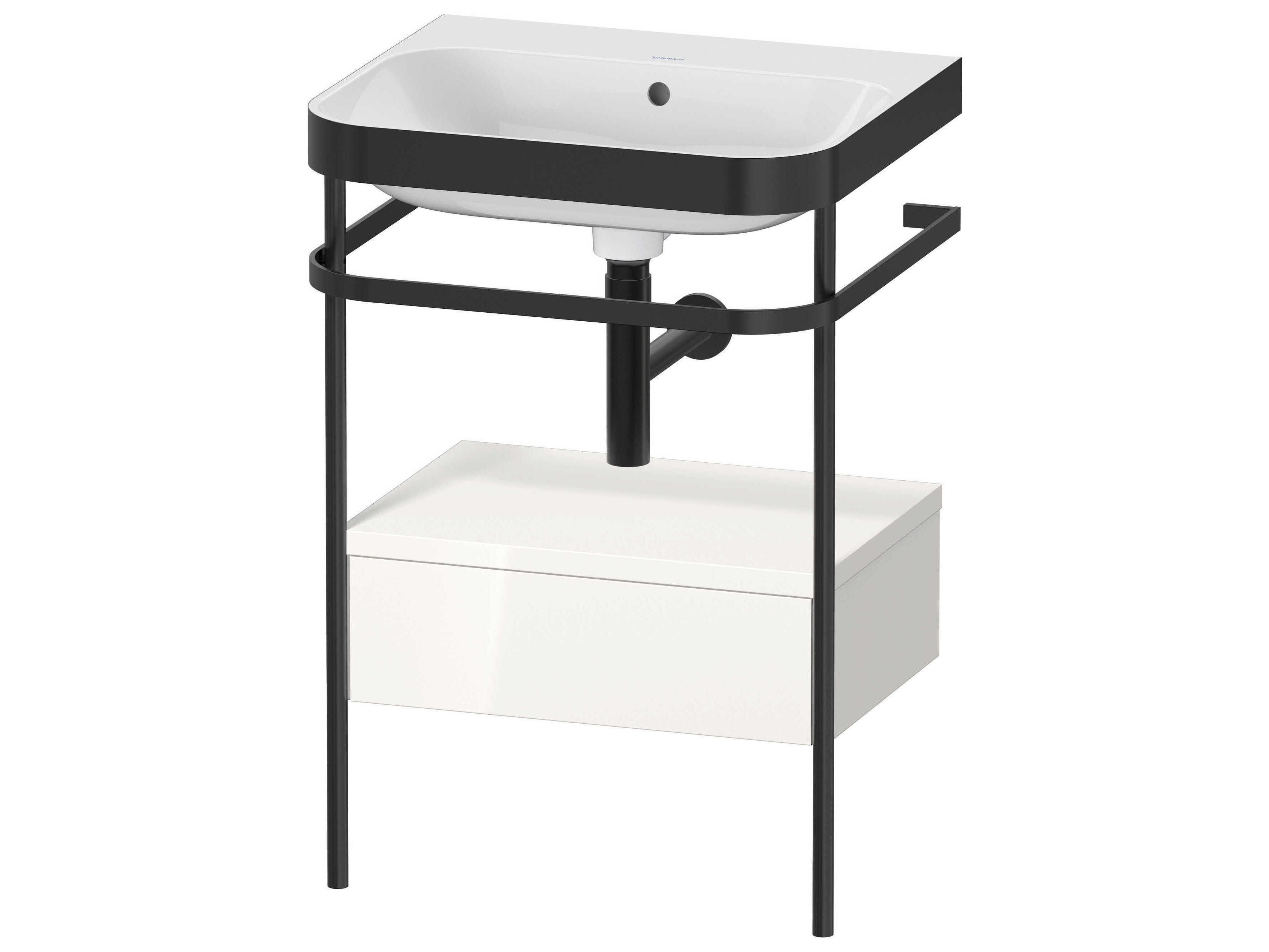 Duravit Happy D.2 23'' White High Gloss Set of Sink and Console