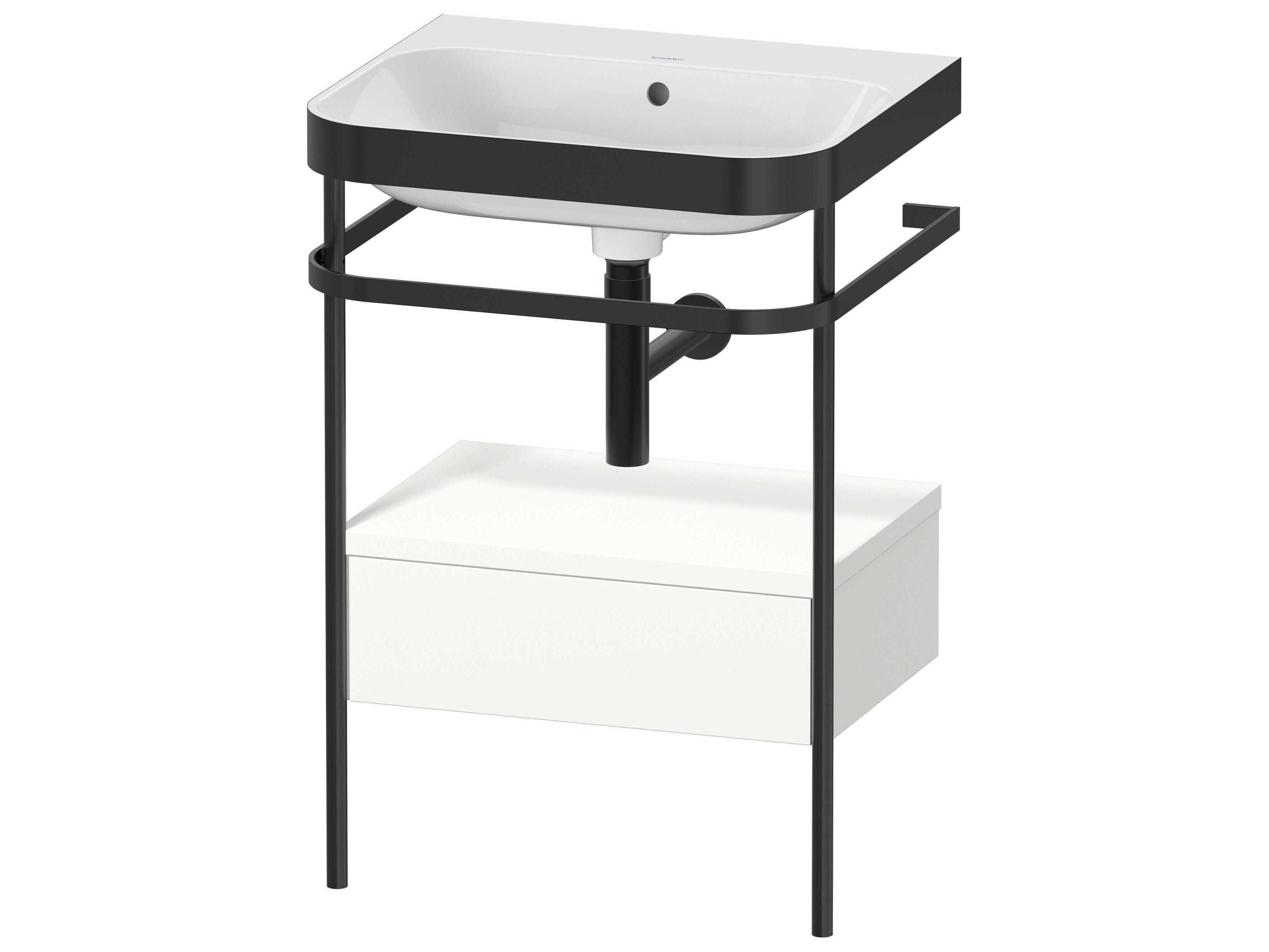 Duravit Happy D.2 23'' White Satin Matt Set of Sink and Console