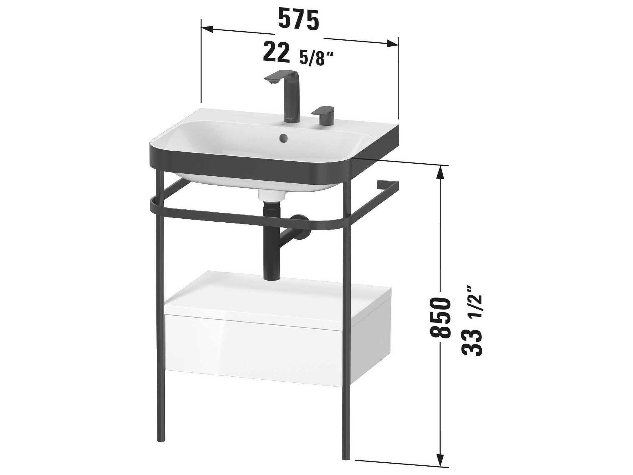 Duravit Happy D.2 23'' Walnut (Brushed) Matt Set of Sink and Console