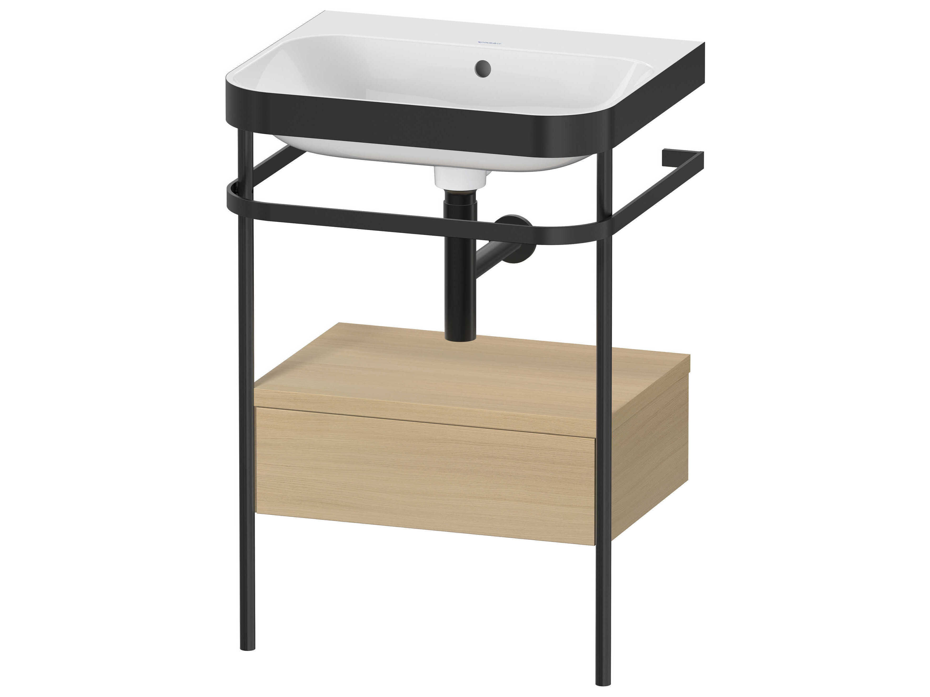 Duravit Happy D.2 23'' Mediterranean Oak Matt Set of Sink and Console