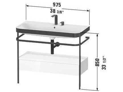Duravit Happy D.2 39'' White High Gloss Set of Sink and Console