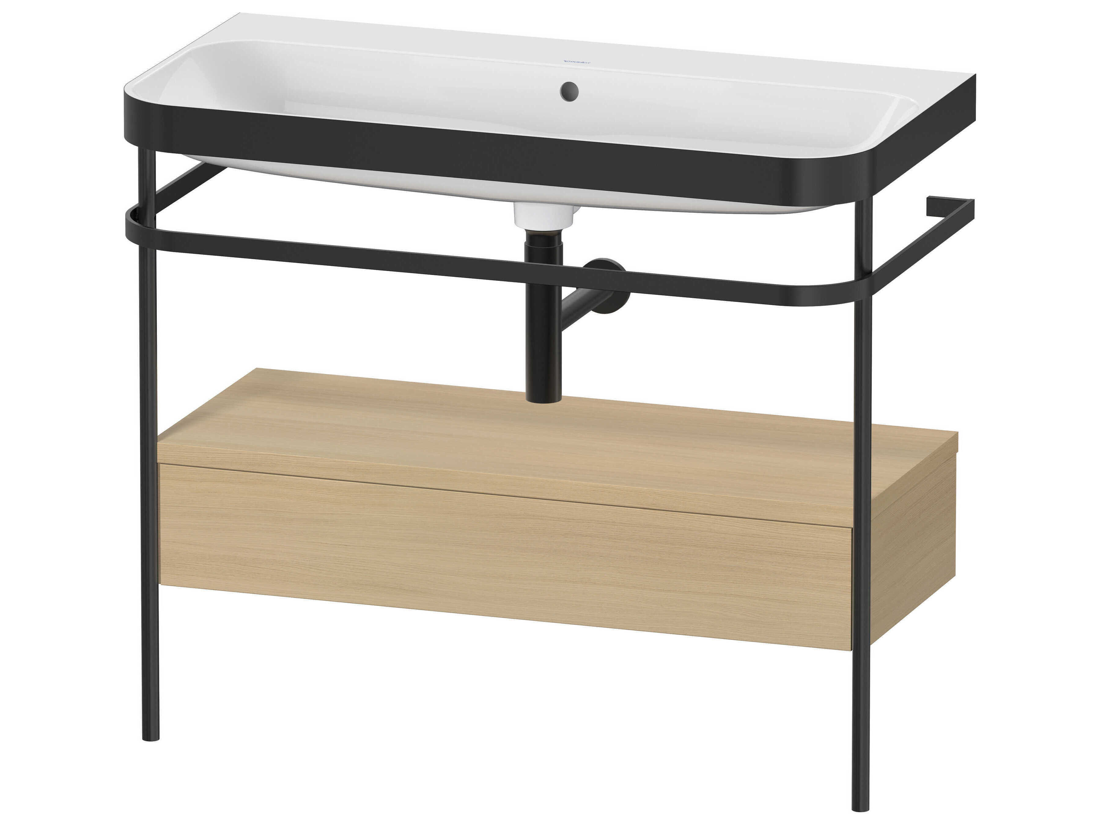 Duravit Happy D.2 39'' Mediterranean Oak Matt Set of Sink and Console