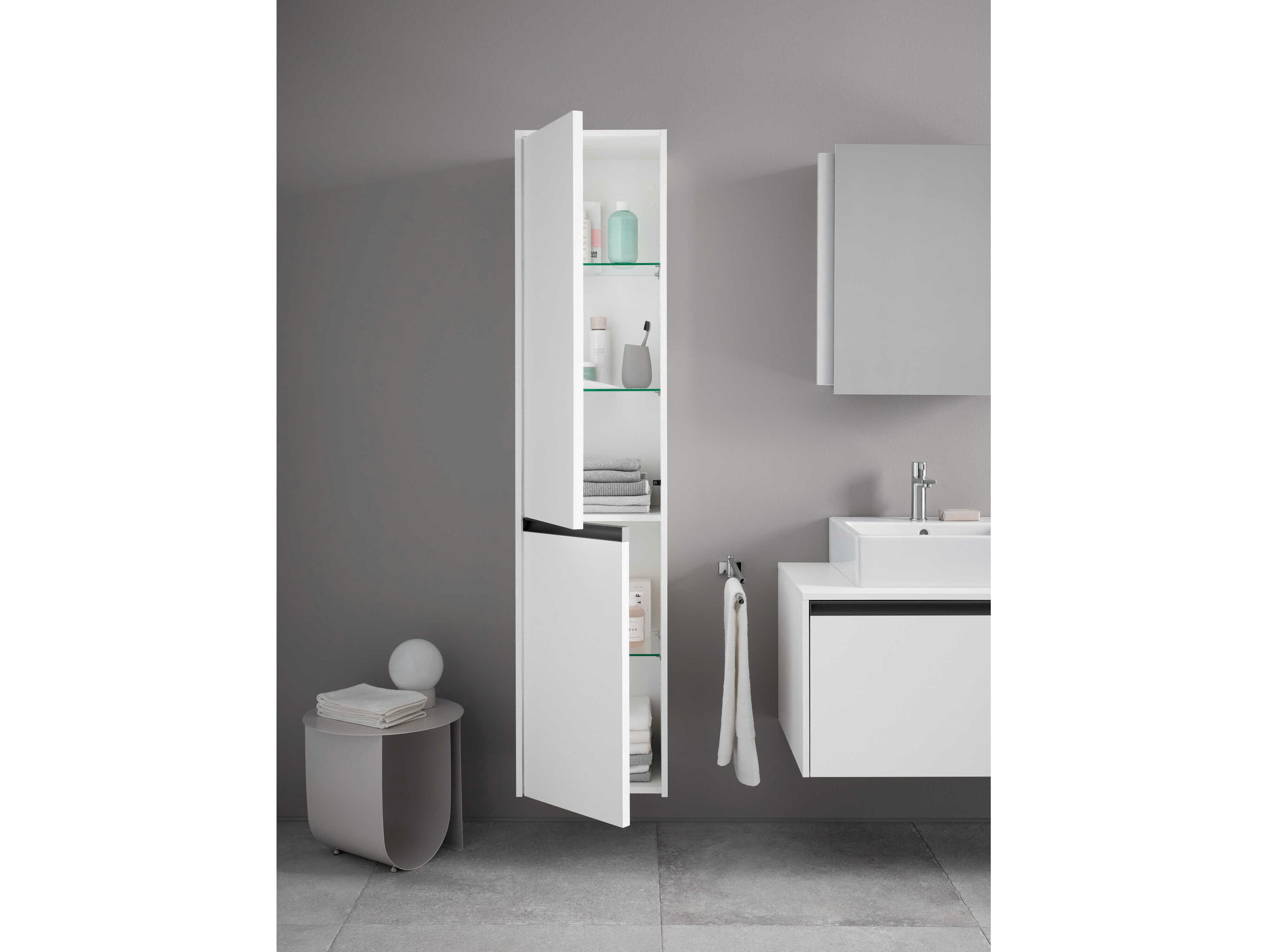 Duravit Ketho.2 16'' White Matt Wall-Mounted Cabinet - Left-Hand Hinge