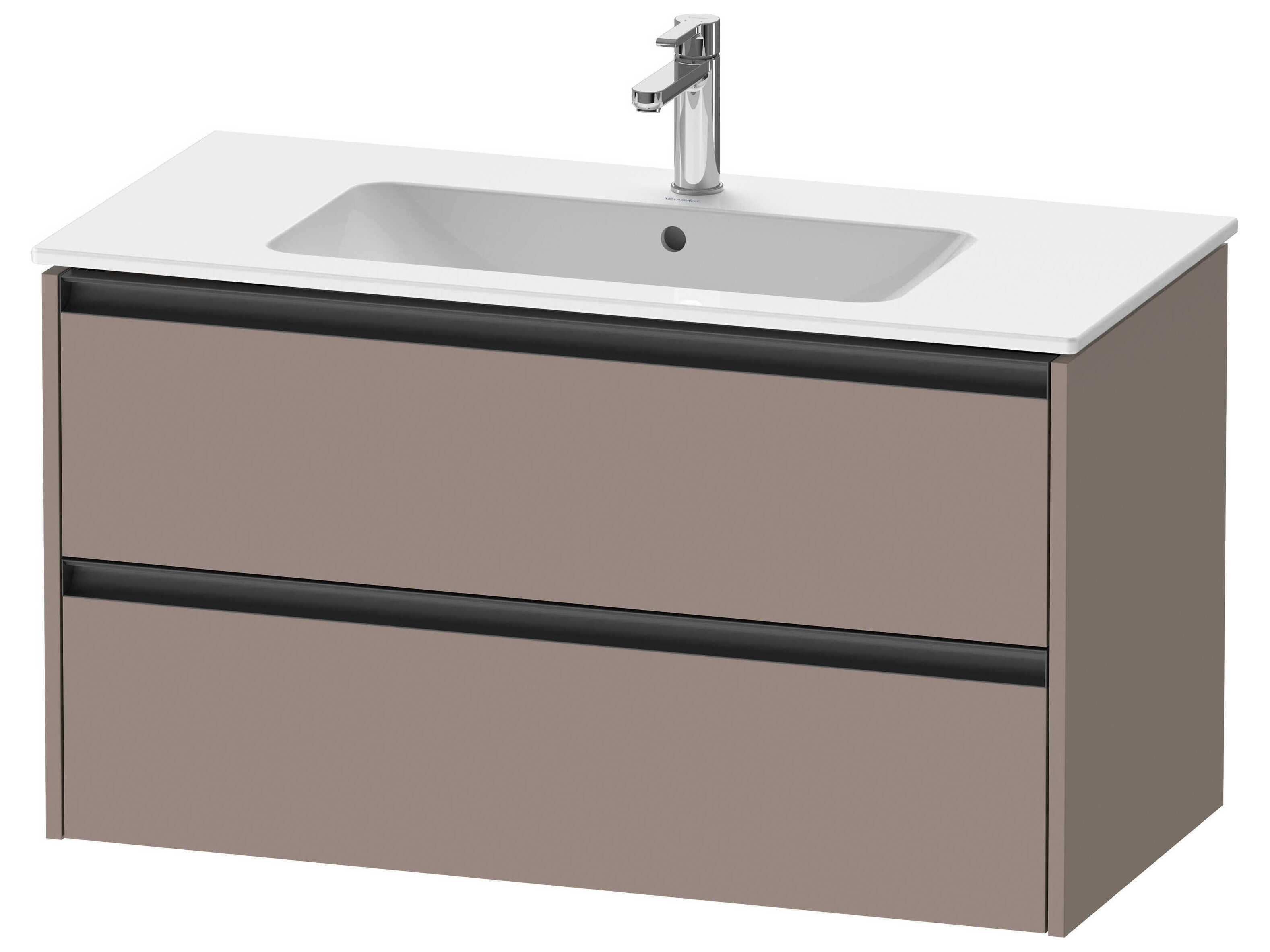 Duravit Ketho.2 item 40" Two Frawer Bassalt Matt Wall-Mounted Vanity Unit