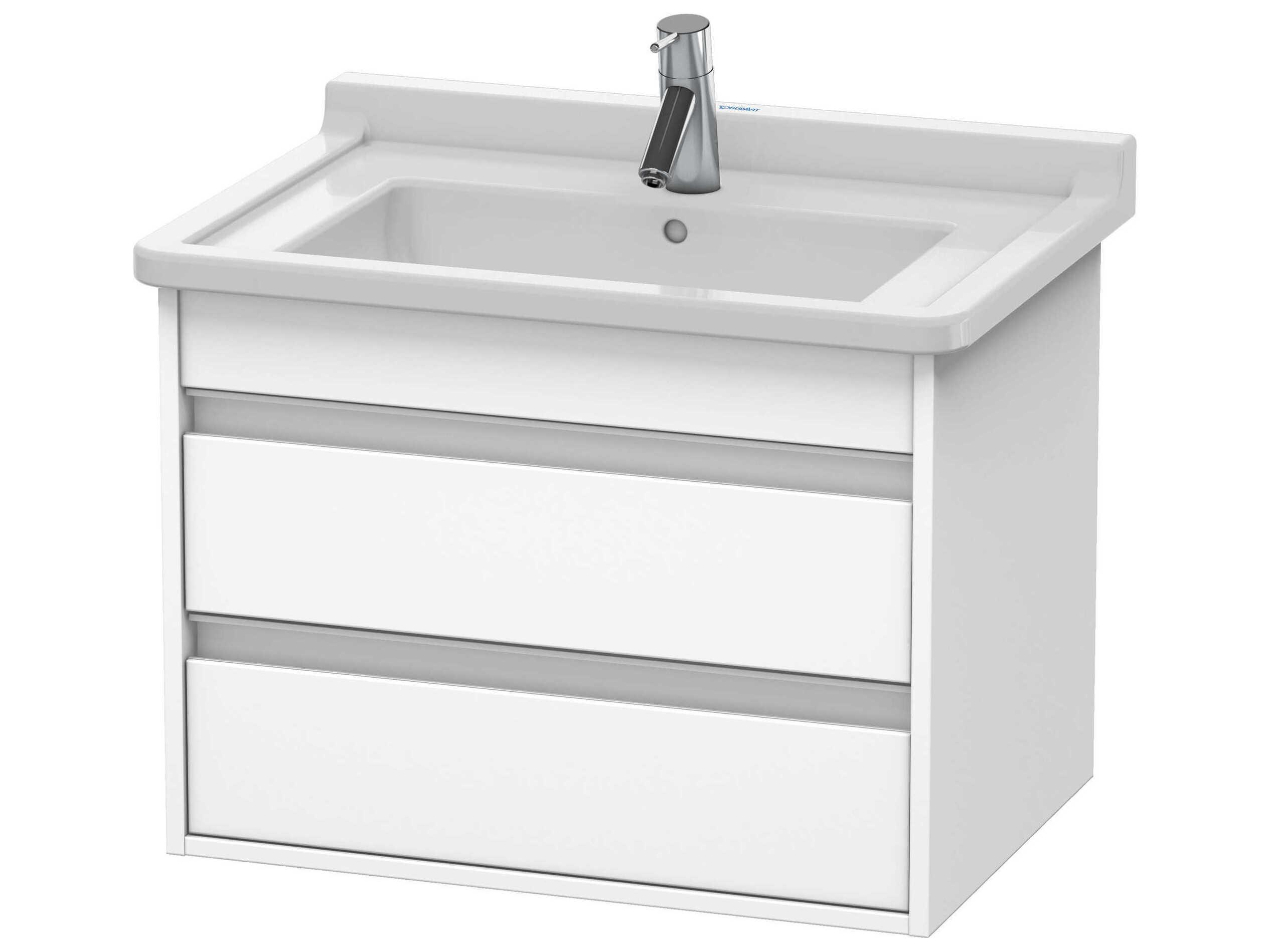 Duravit Ketho 26'' Two Drawers White Matt Wall-Mounted Vanity Unit