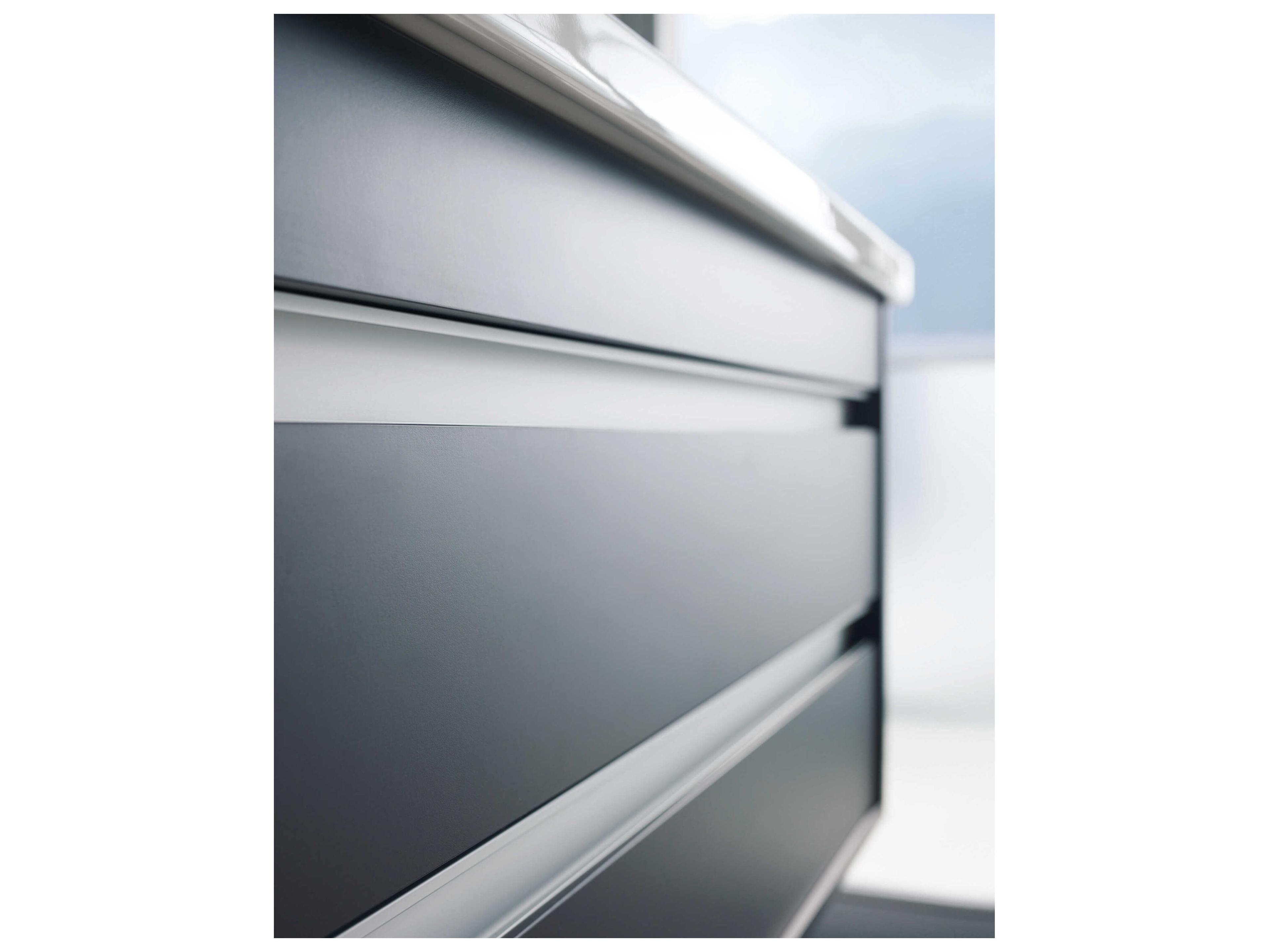 Duravit Ketho 26'' Two Drawers Graphite Matt Wall-Mounted Vanity Unit