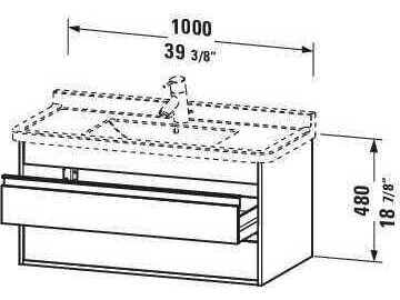 Duravit Ketho 39'' Two Drawers White High Gloss Wall-Mounted Vanity Unit