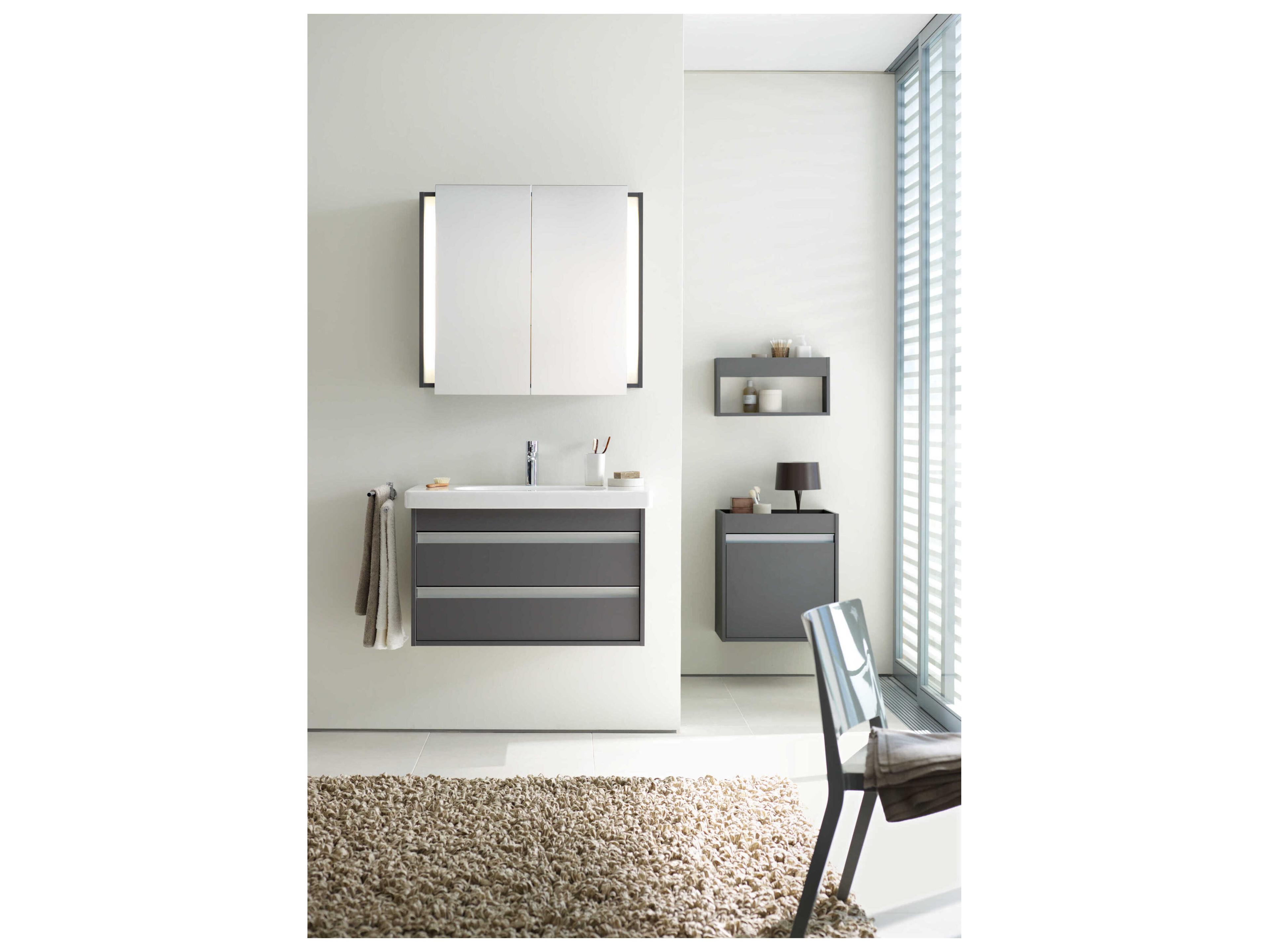 Duravit Ketho 32'' Two Drawers Graphite Matt Wall-Mounted Vanity Unit
