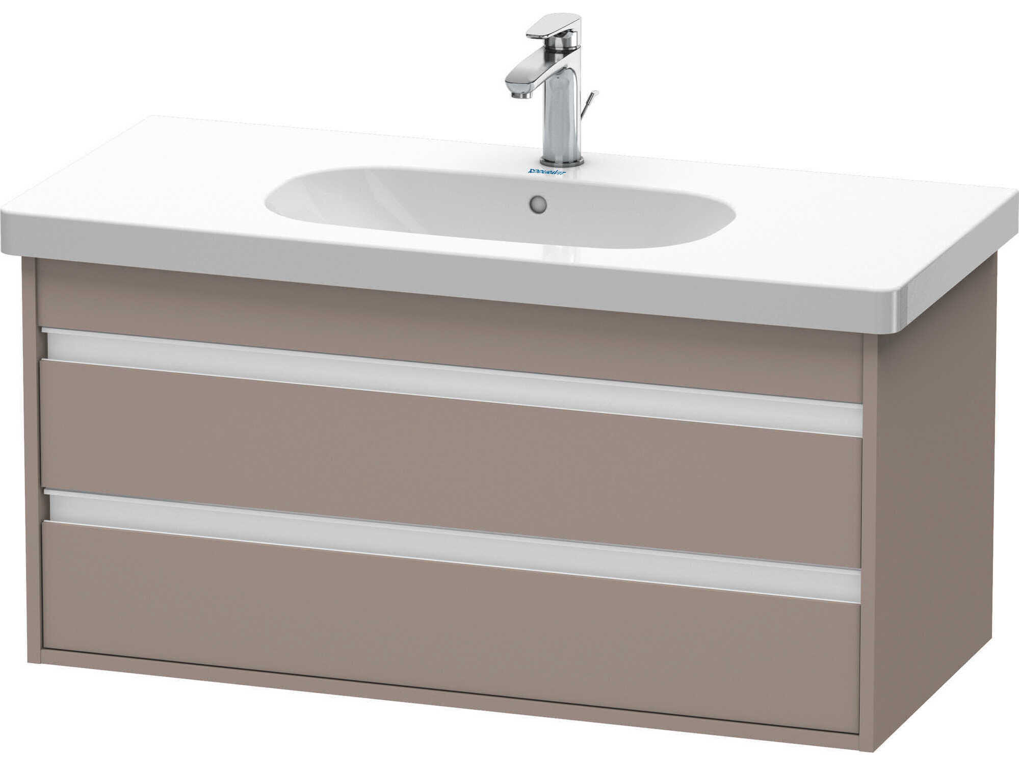 Duravit Ketho 39'' Two Drawers  Bassalt Matt Wall-Mounted Vanity Unit