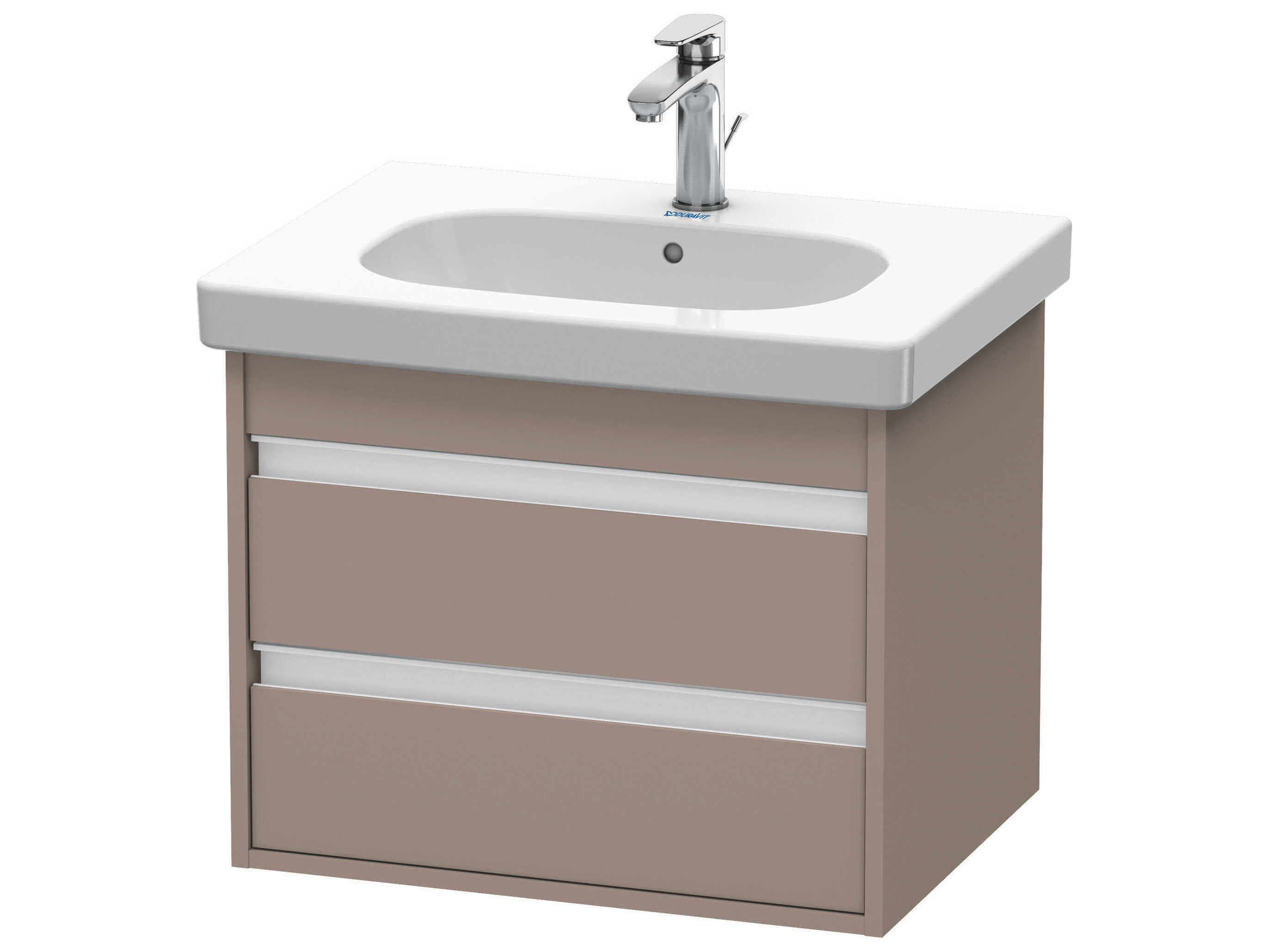 Duravit Ketho 24'' Two Drawers Bassalt Matt Wall-Mounted Vanity Unit