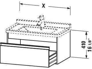 Duravit Ketho 26'' One Drawer Bassalt Matt Wall-Mounted Vanity Unit