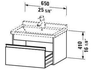 Duravit Ketho 26'' One Drawer Bassalt Matt Wall-Mounted Vanity Unit