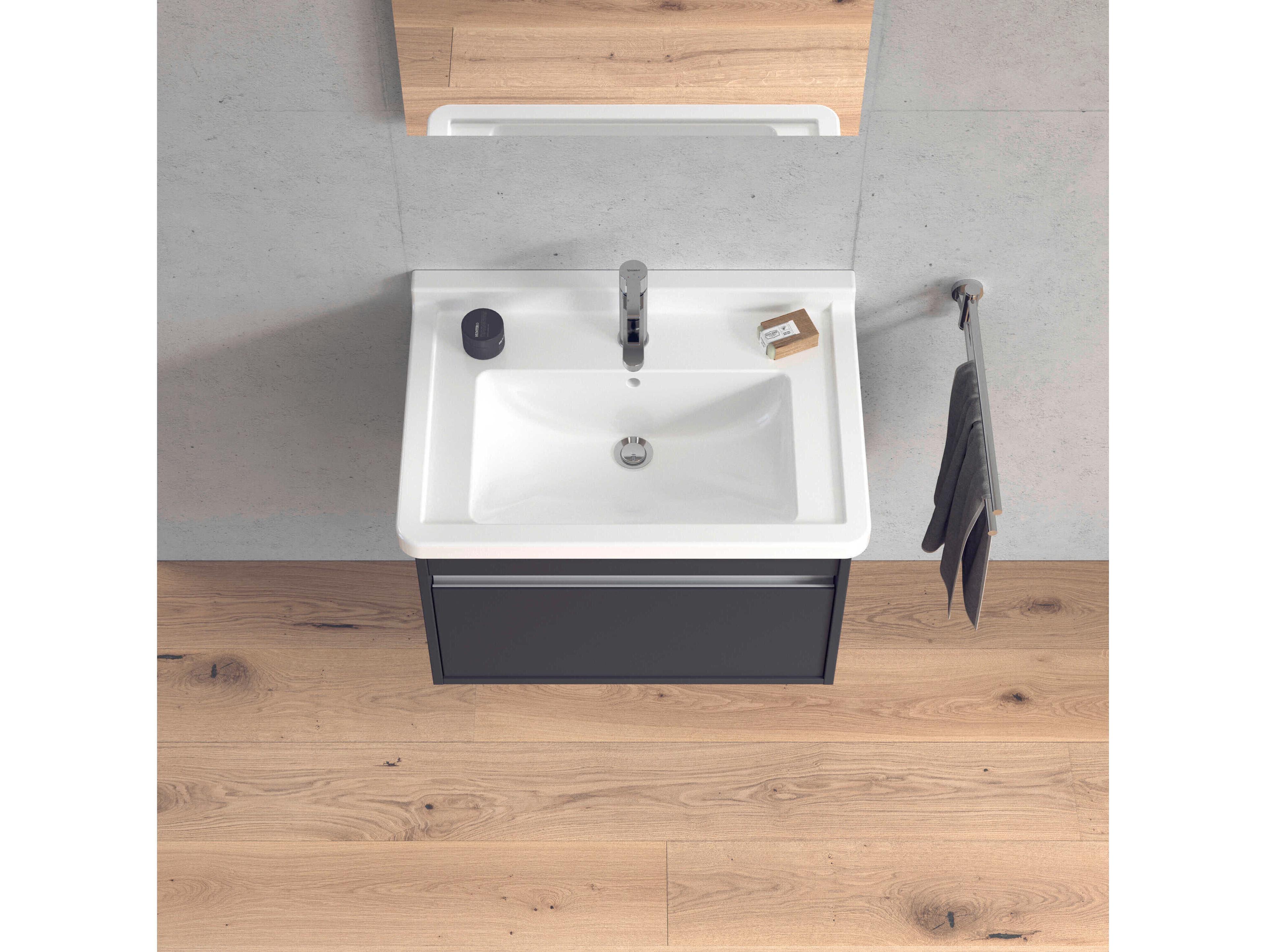 Duravit Ketho 26'' One Drawer Graphite Matt Wall-Mounted Vanity Unit
