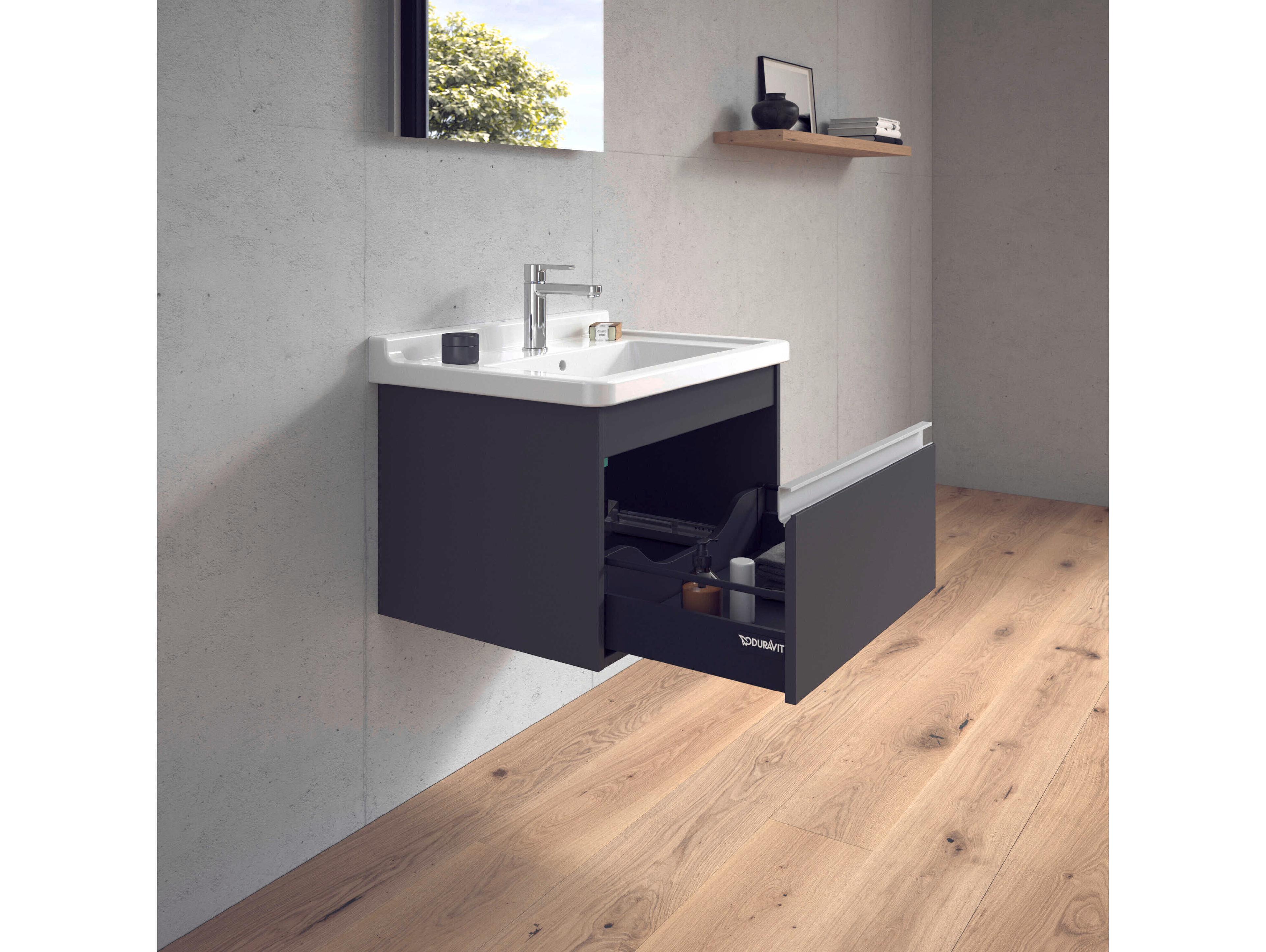 Duravit Ketho 26'' One Drawer Graphite Matt Wall-Mounted Vanity Unit