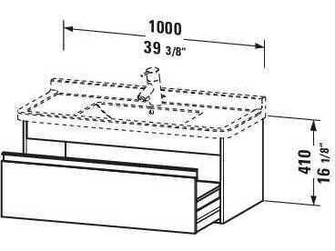 Duravit Ketho 39'' One Drawer Graphite Matt Wall-Mounted Vanity Unit