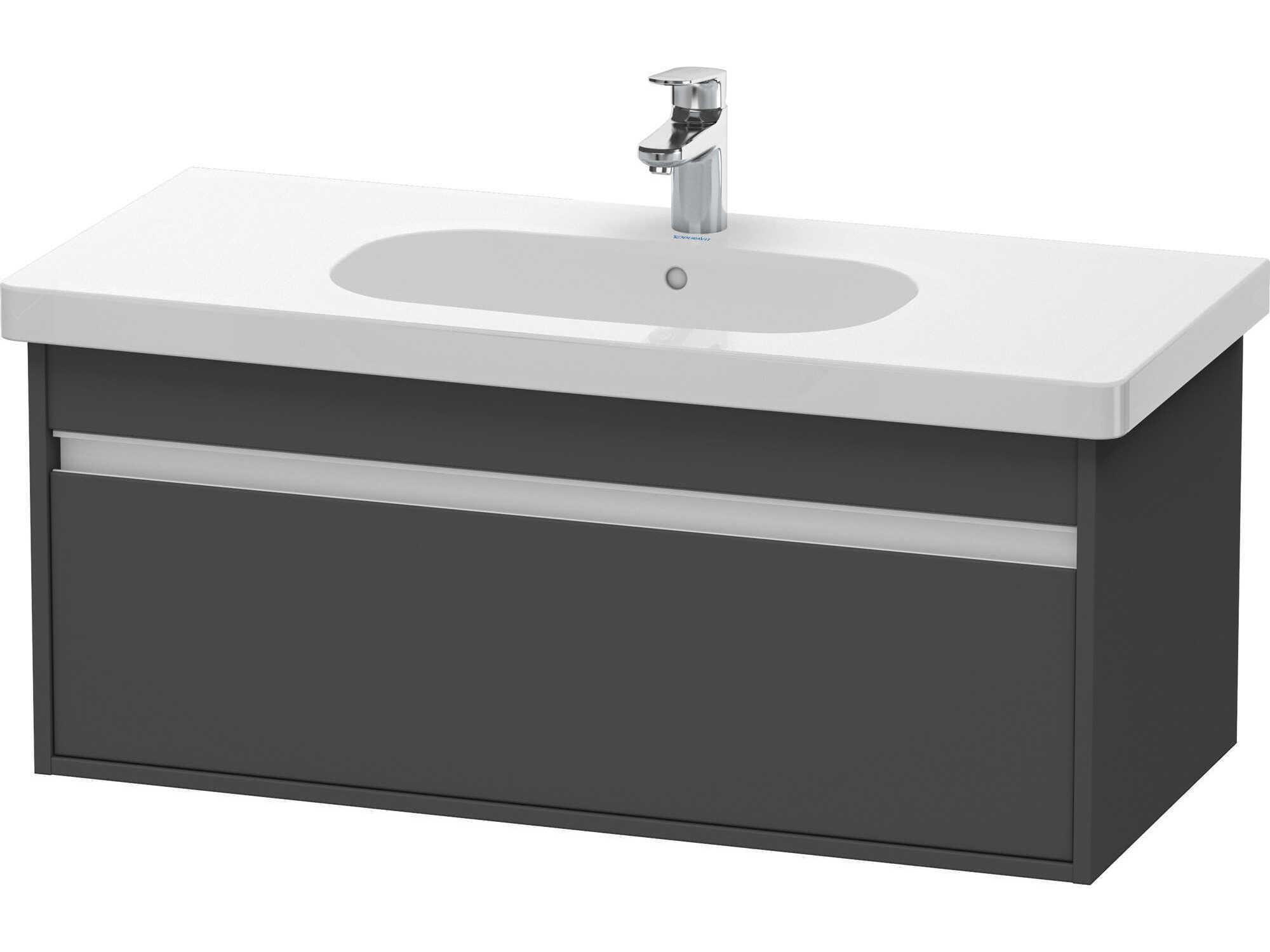 Duravit Ketho 39'' One Drawer Graphite Matt Wall-Mounted Vanity Unit