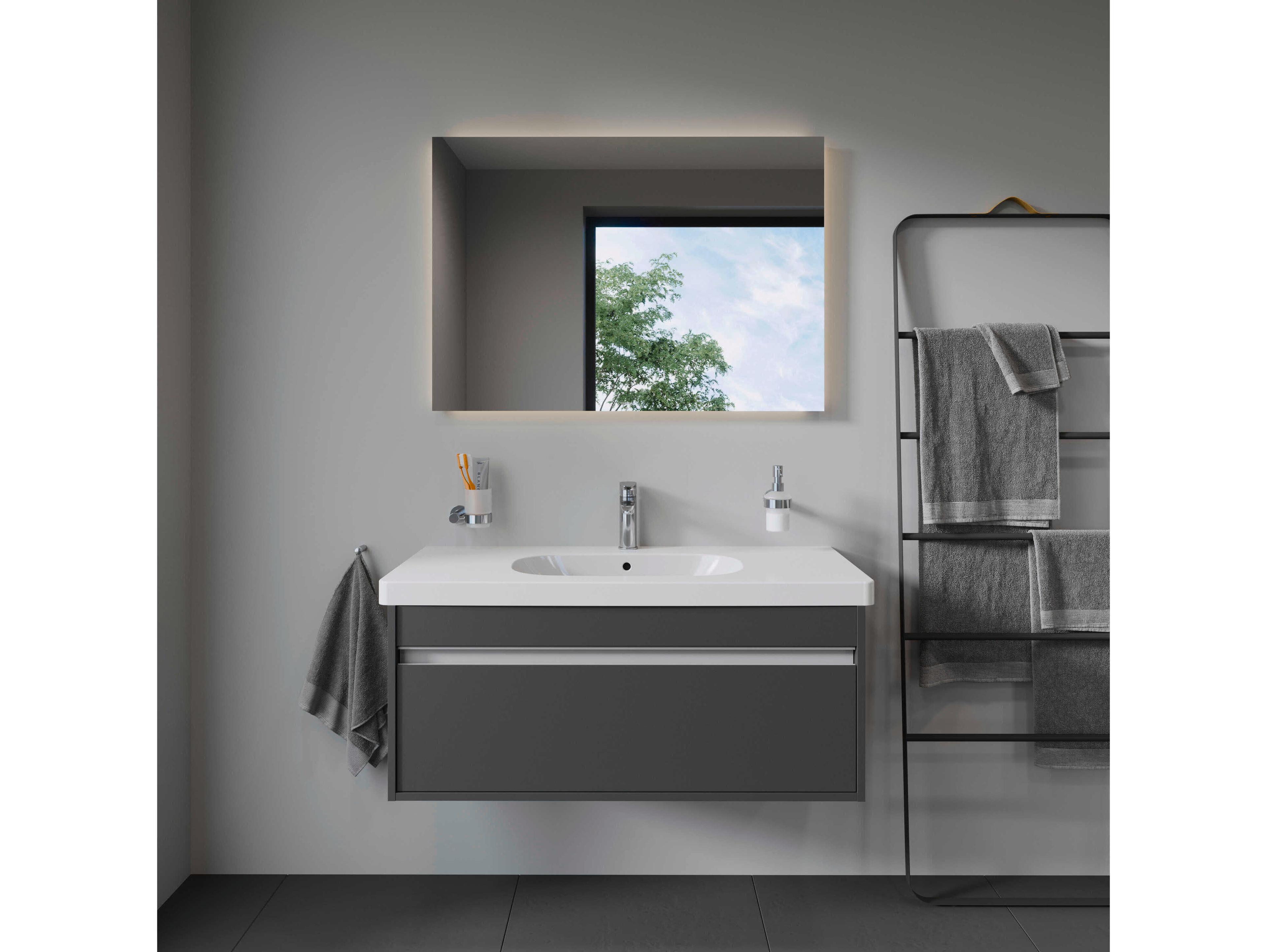 Duravit Ketho 39'' One Drawer Graphite Matt Wall-Mounted Vanity Unit