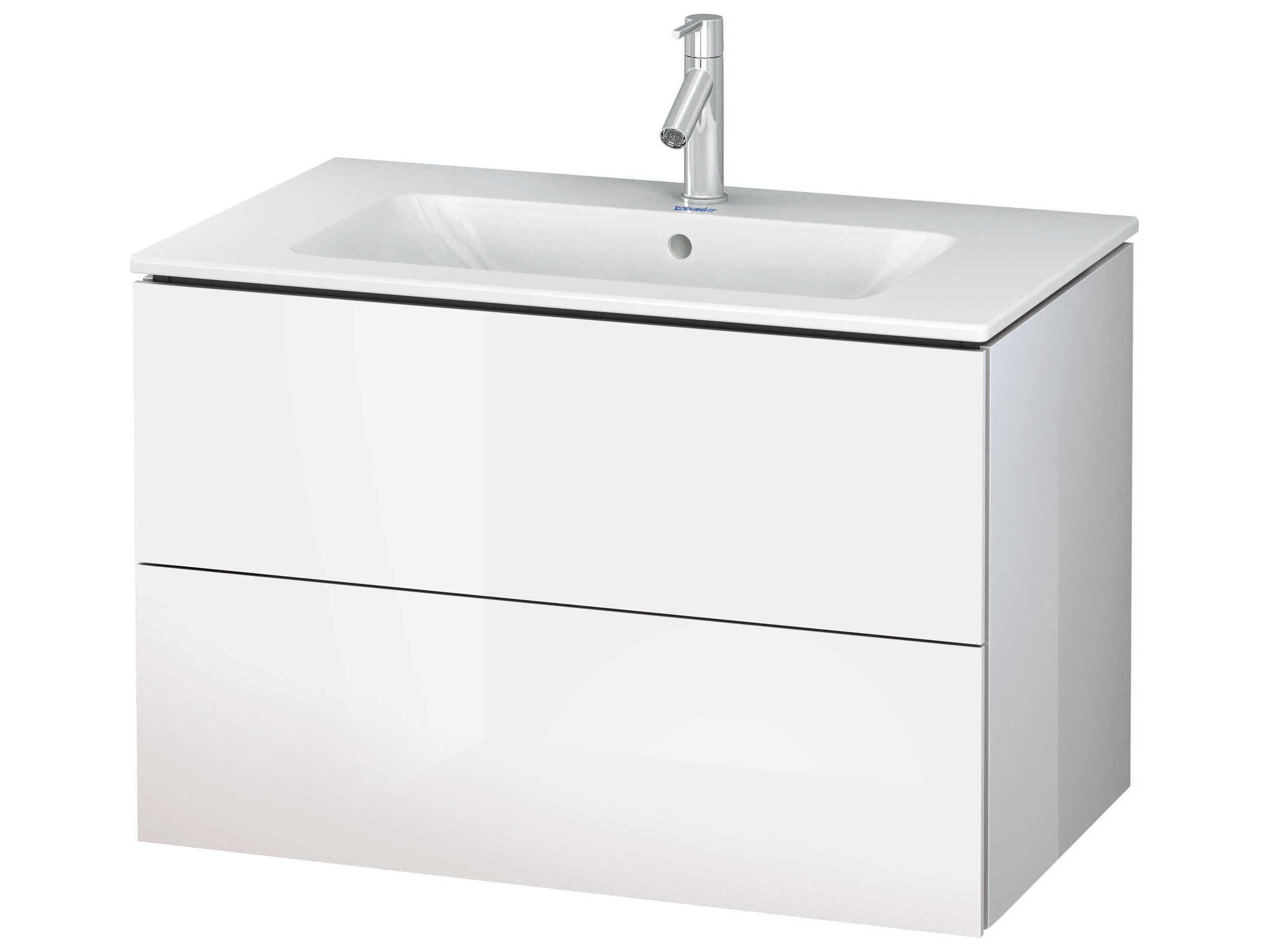 Duravit L-cube 32'' White High Gloss Wall-Mounted Vanity -  Sink included
