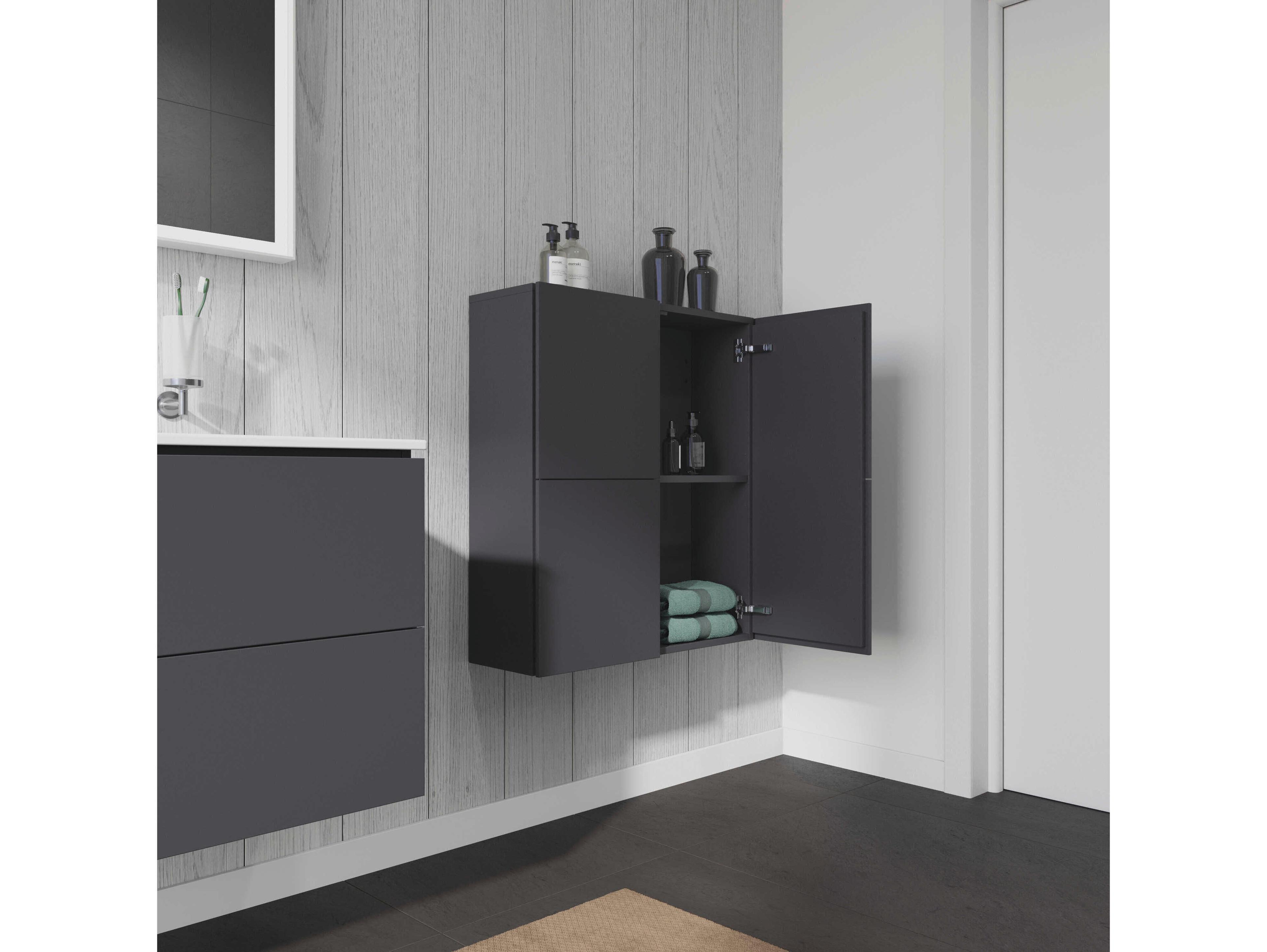 Duravit L-cube 28'' Graphite Matt Wall-Mounted Cabinet