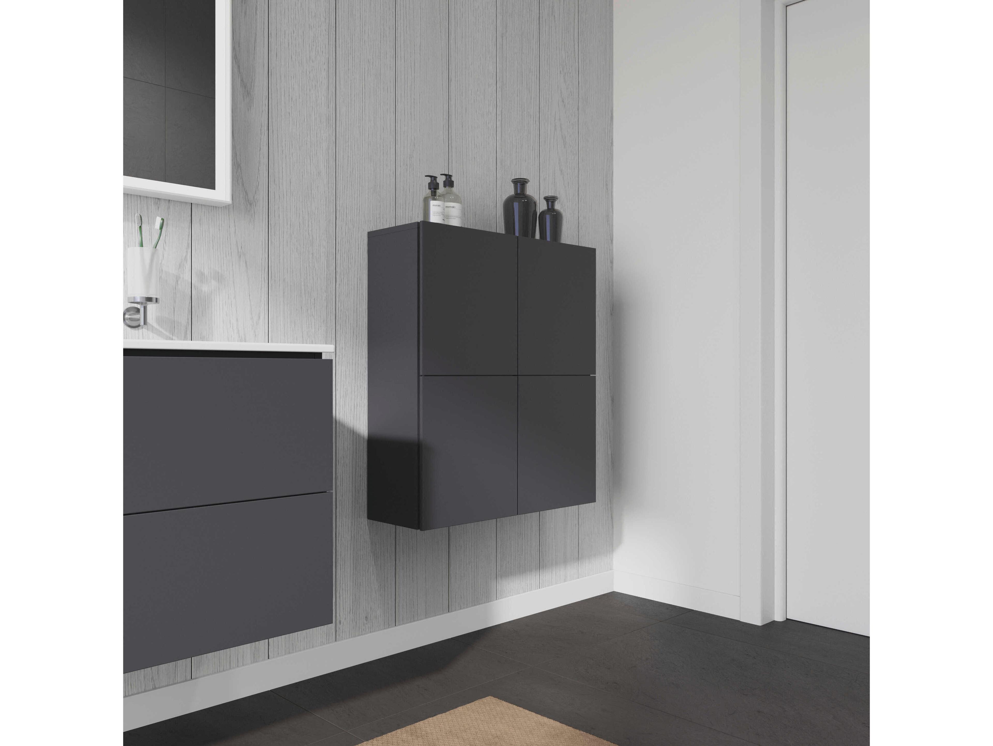 Duravit L-cube 28'' Graphite Matt Wall-Mounted Cabinet