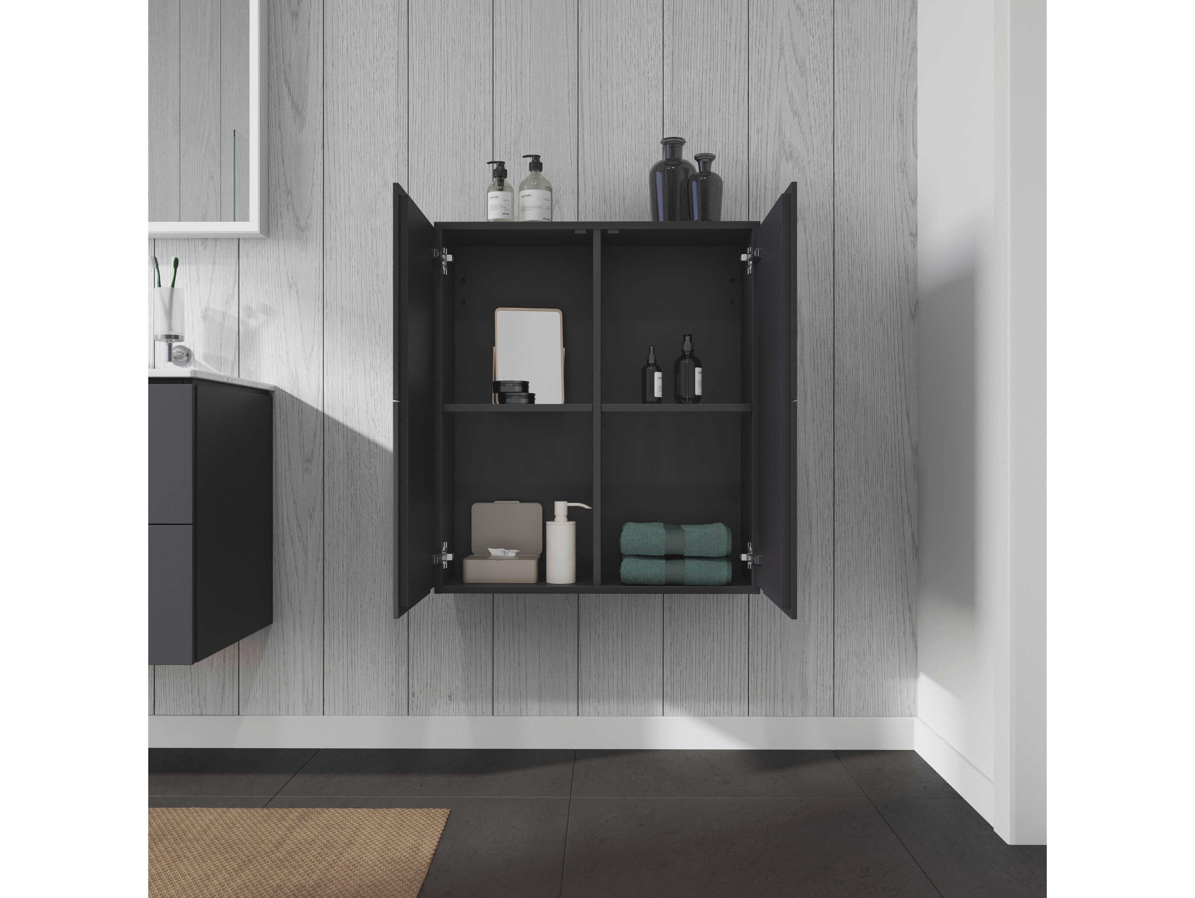 Duravit L-cube 28'' Graphite Matt Wall-Mounted Cabinet