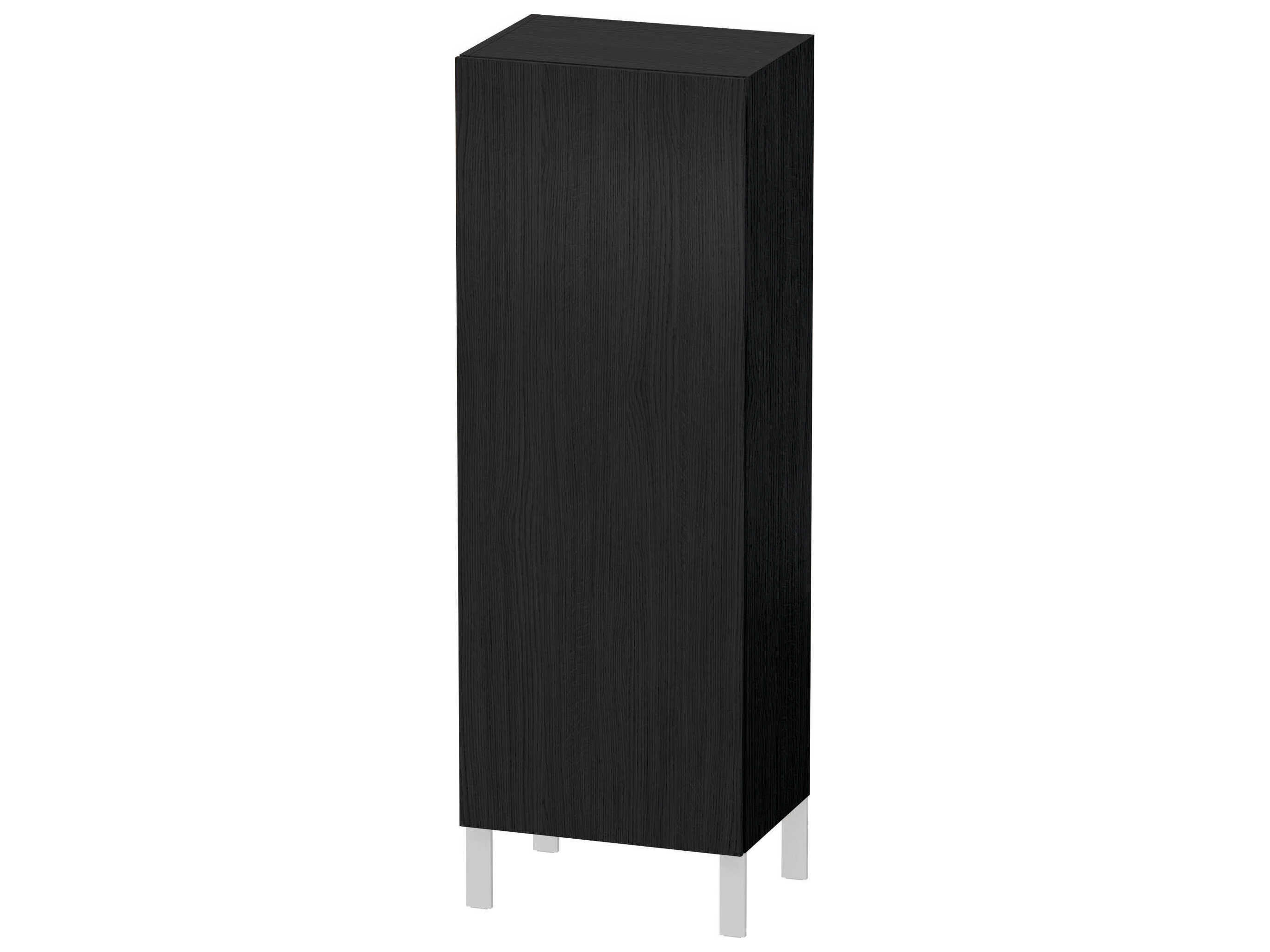 Duravit L-cube 20'' Black Oak Matt Wall-Mounted Cabinet - Left-Hand Hinge