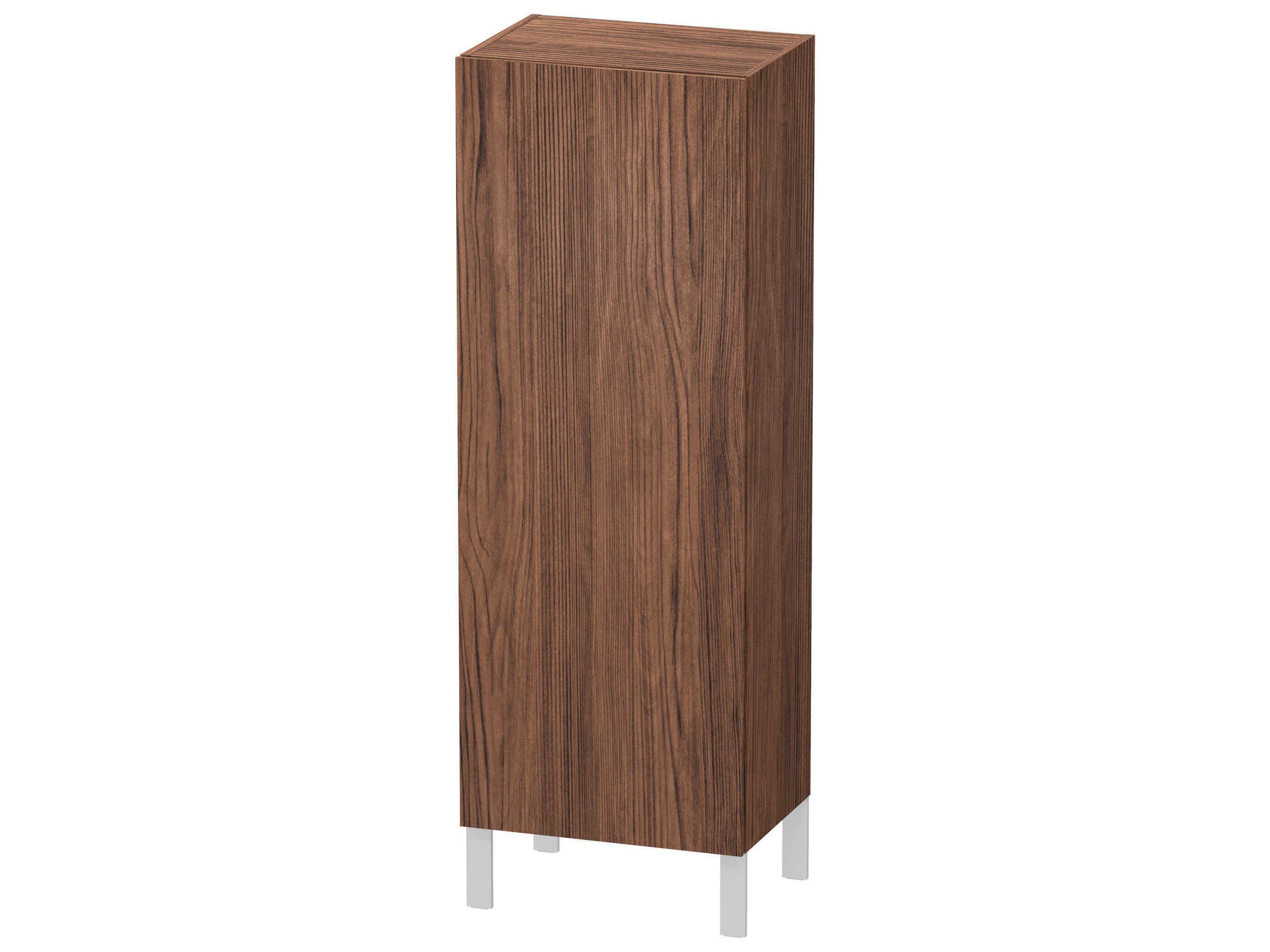 Duravit L-cube 20'' Walnut (Dark) Matt Wall-Mounted Cabinet - Left-Hand Hinge