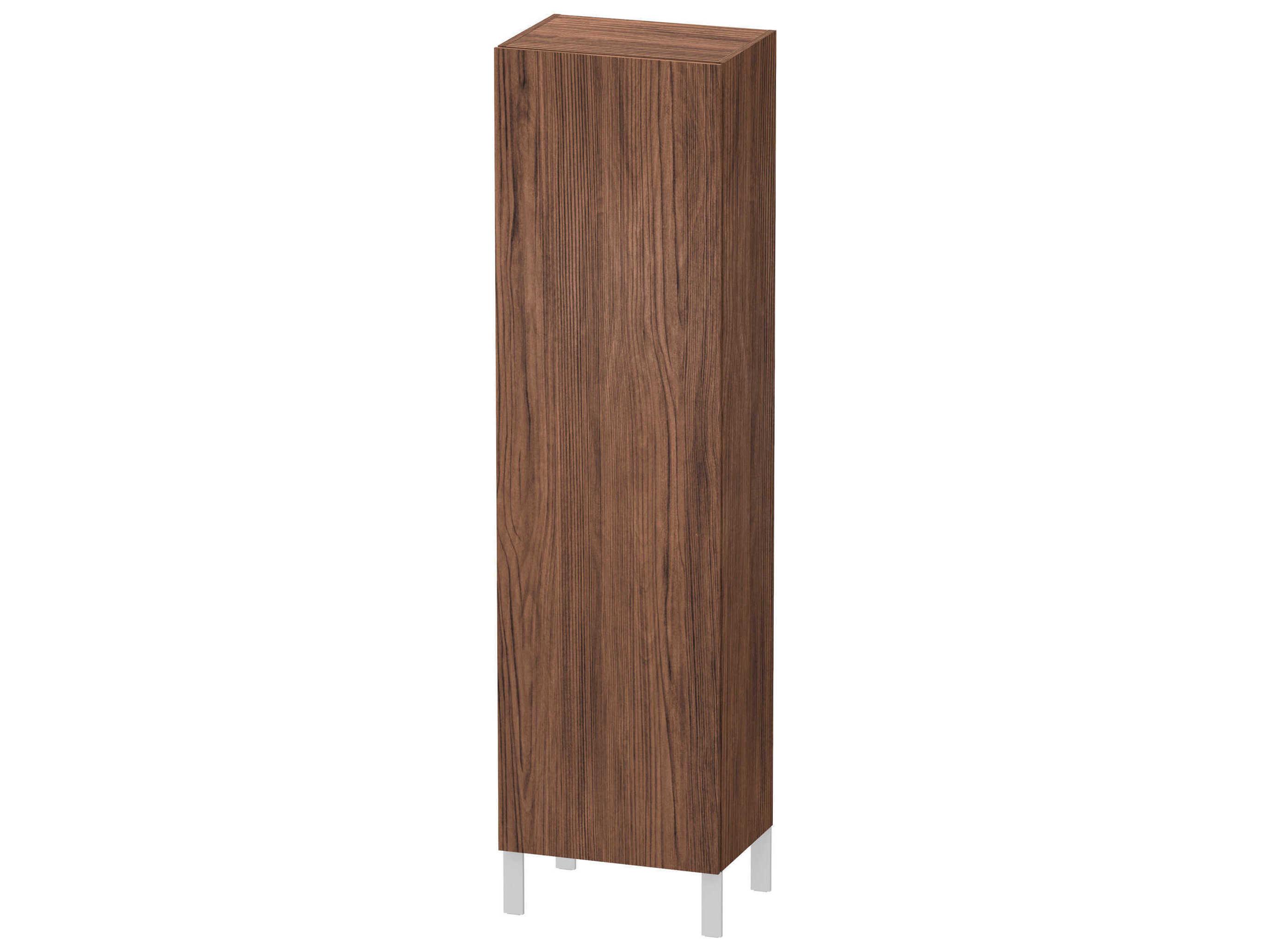 Duravit L-cube 20'' Walnut (Dark) Matt Wall-Mounted Cabinet - Left-Hand Hinge