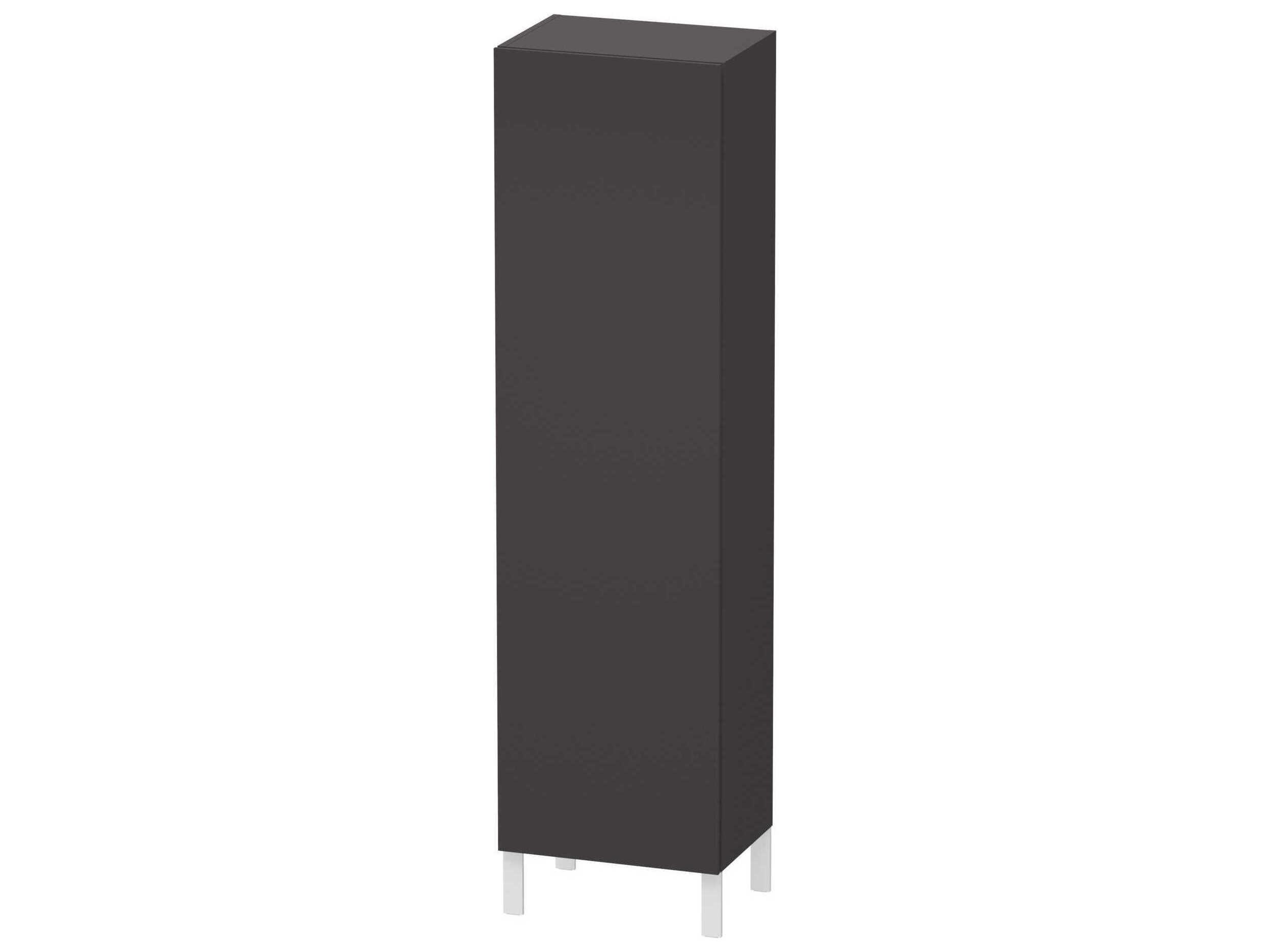 Duravit L-cube 20'' Graphite Super Matt Wall-Mounted Cabinet - Left-Hand Hinge