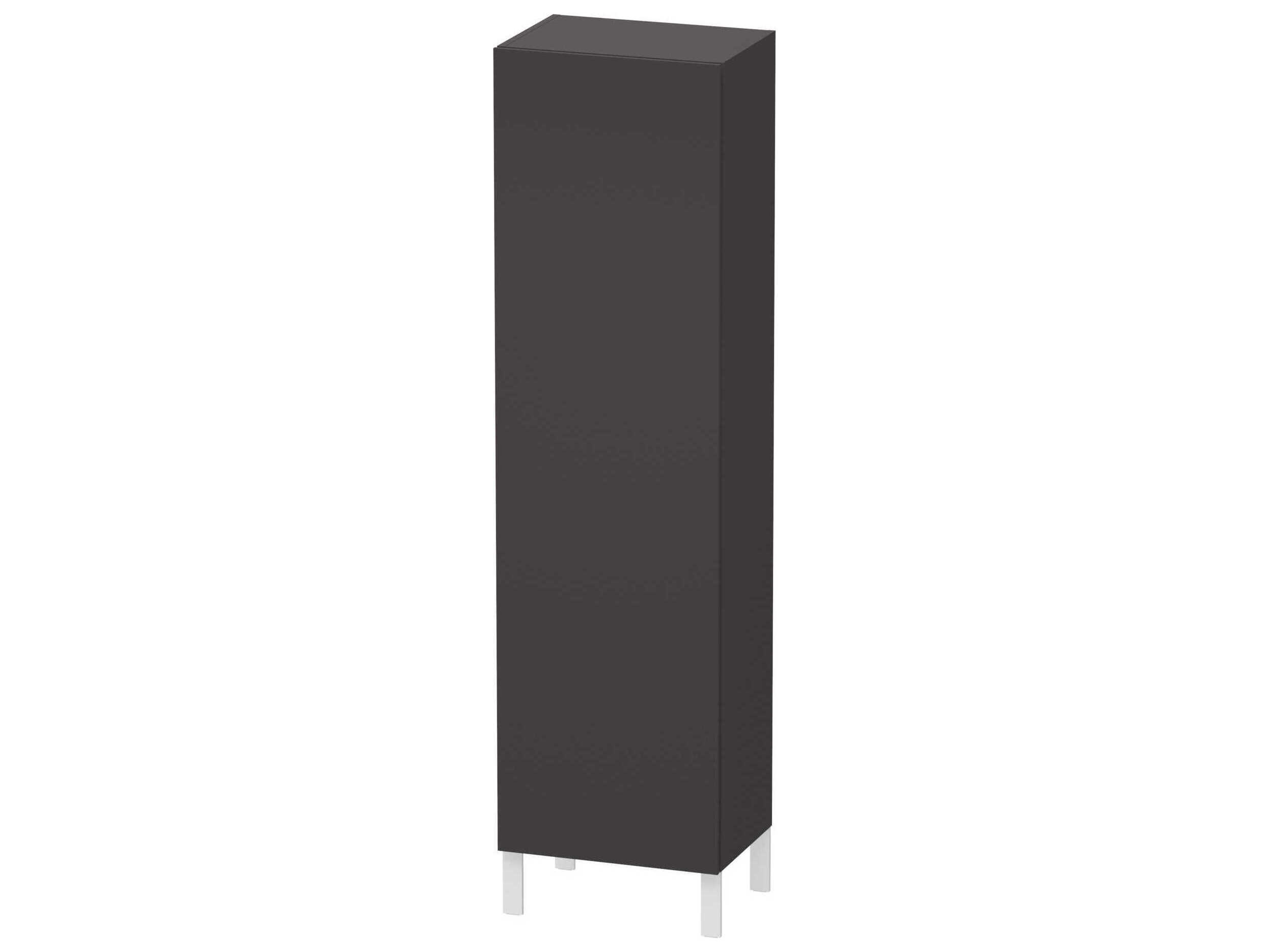 Duravit L-cube 20'' Graphite Super Matt Wall-Mounted Cabinet - Right-Hand Hinge