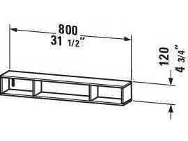 Duravit L-cube 32'' Concrete Gray Matt Open Accent