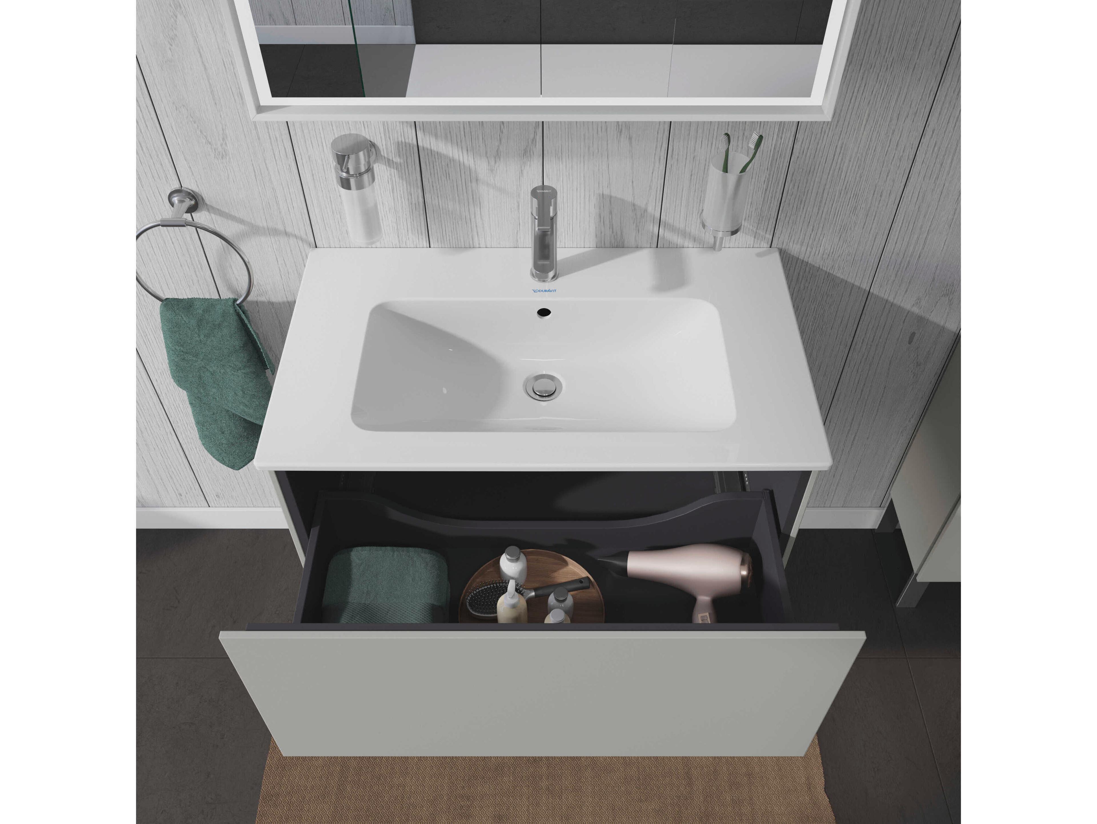 Duravit L-cube 32'' Concrete Gray Matt Wall-Mounted Vanity Unit