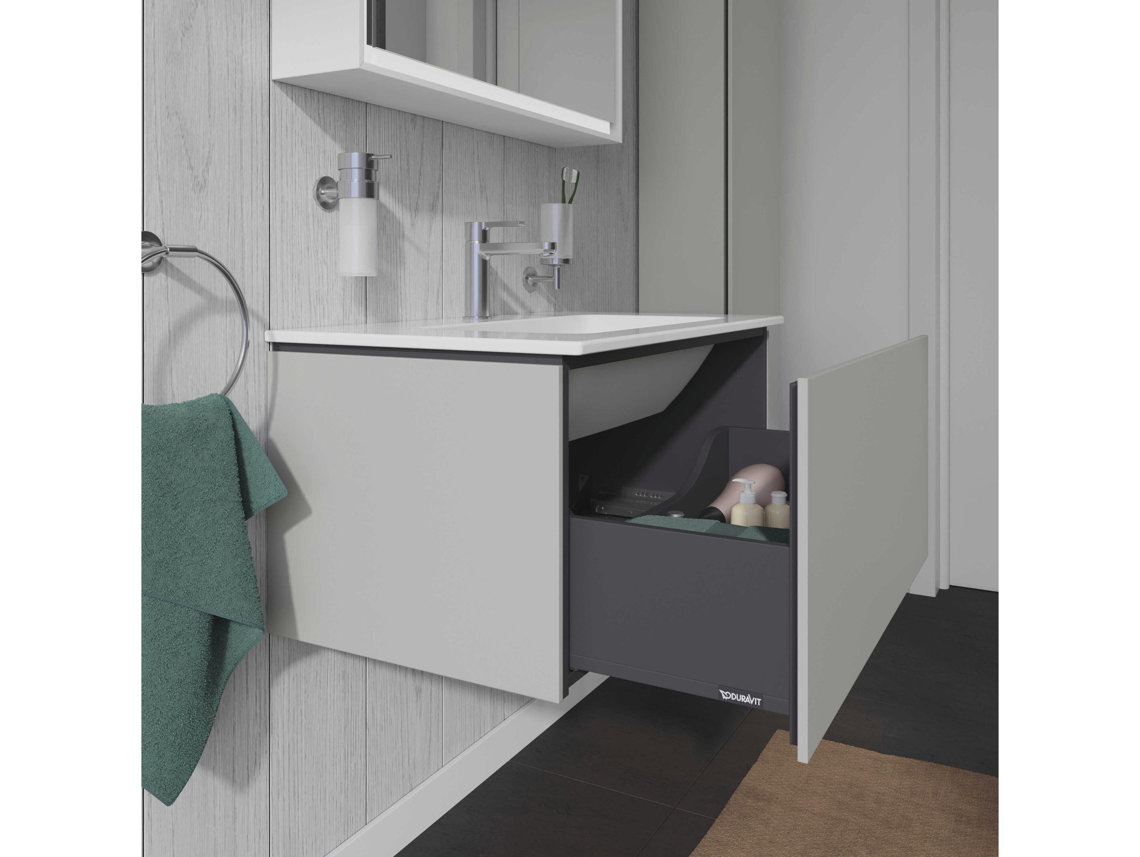Duravit L-cube 32'' Concrete Gray Matt Wall-Mounted Vanity Unit