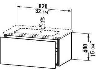 Duravit L-cube 32'' Walnut (Dark) Matt Wall-Mounted Vanity Unit