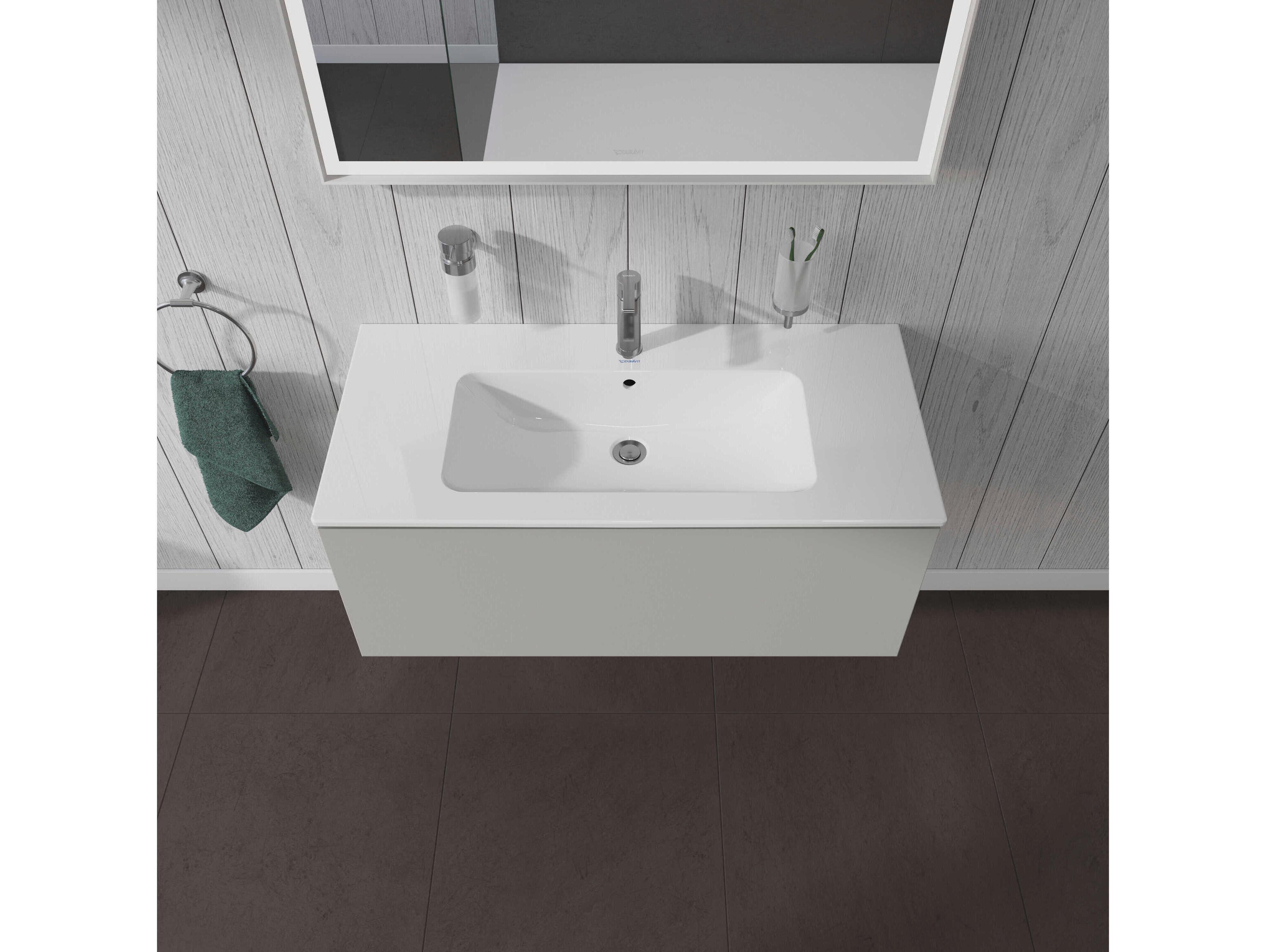 Duravit L-cube 40'' Concrete Gray Matt Wall-Mounted Vanity Unit
