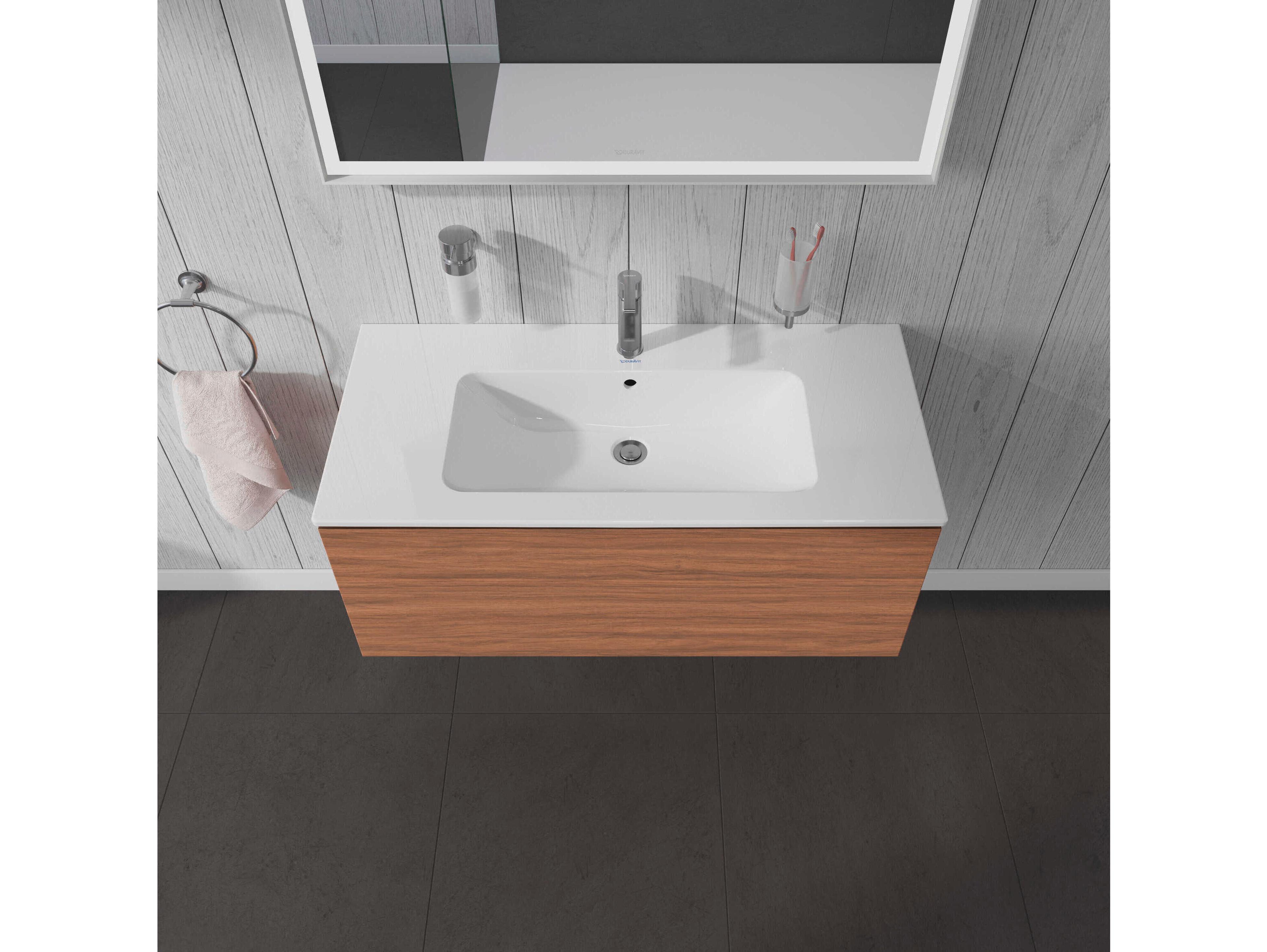 Duravit L-cube 40'' Walnut Matt Wall-Mounted Vanity Unit