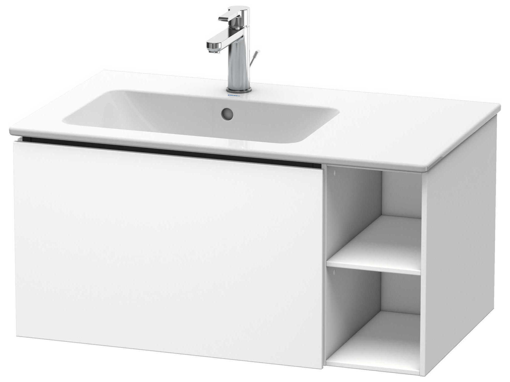 Duravit L-cube 32'' White Matt Wall-Mounted Vanity Unit (2 Right Side Open Compartments)