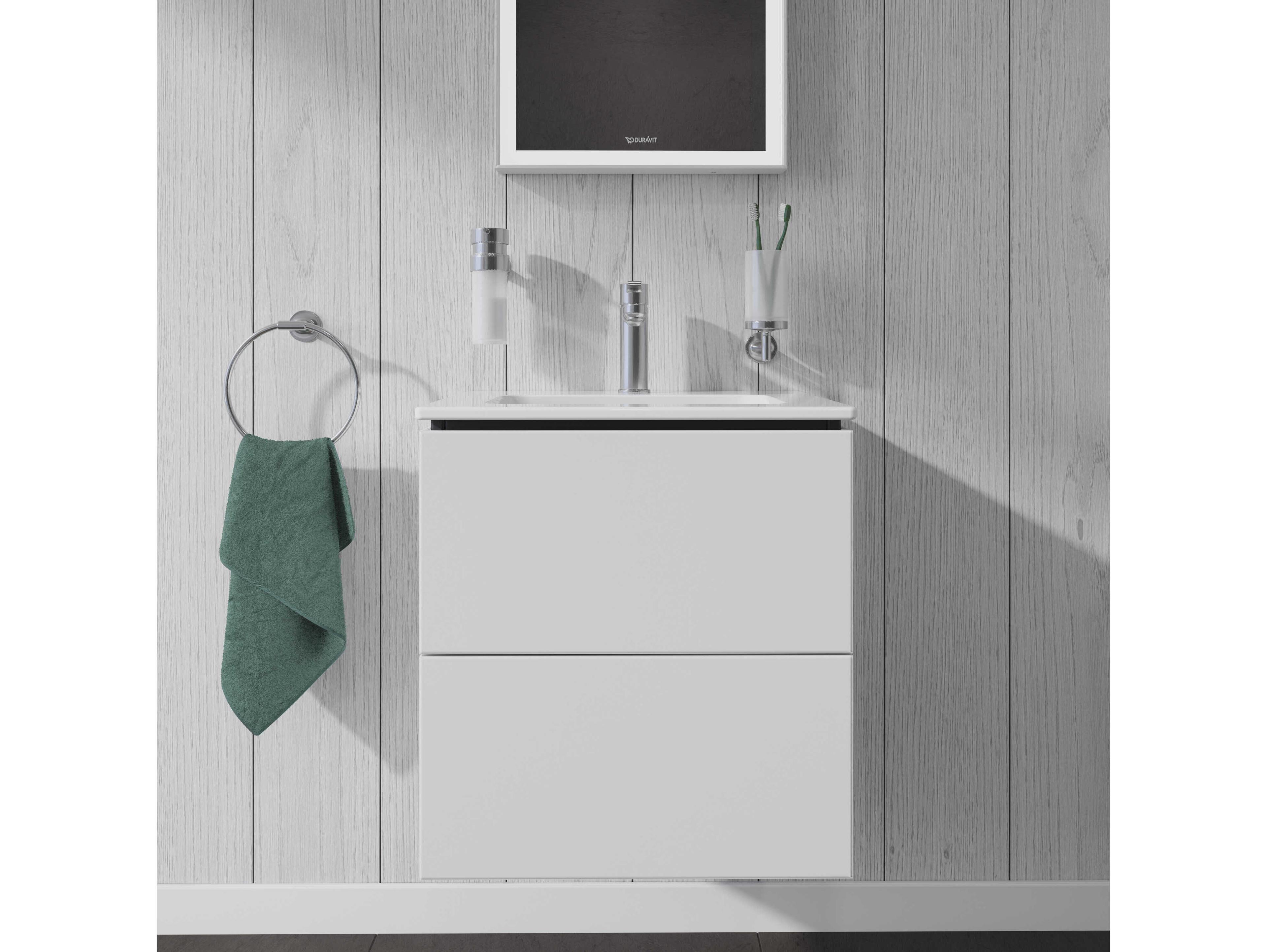 Duravit L-cube 21'' Two Drawer White Matt Wall-Mounted Vanity Unit